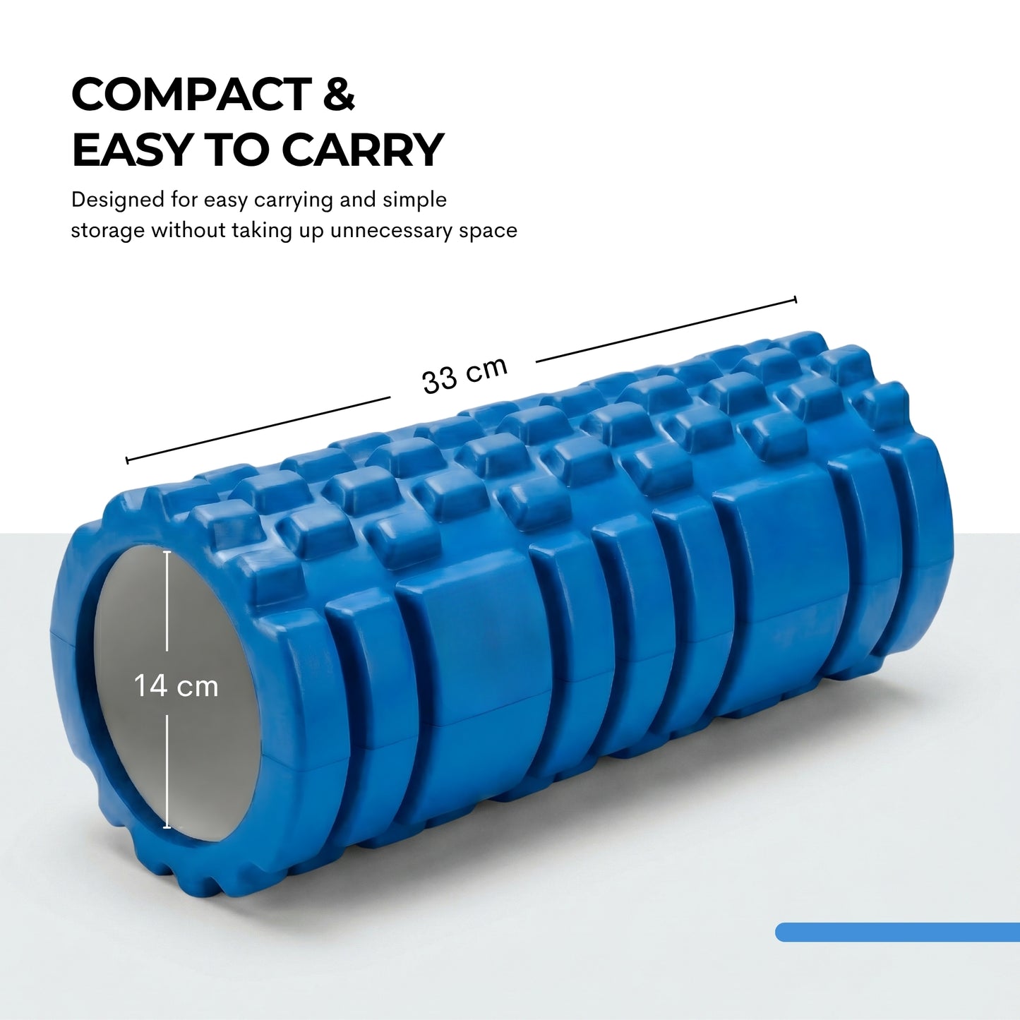 Foam Roller, Deep Tissue Massage Roller with Trigger Point Foam Roller Grid for Back, Legs, Calves & Fascia, Medium Density Pilates Roller, Yoga Roller & Gym Roller for Recovery (Blue)