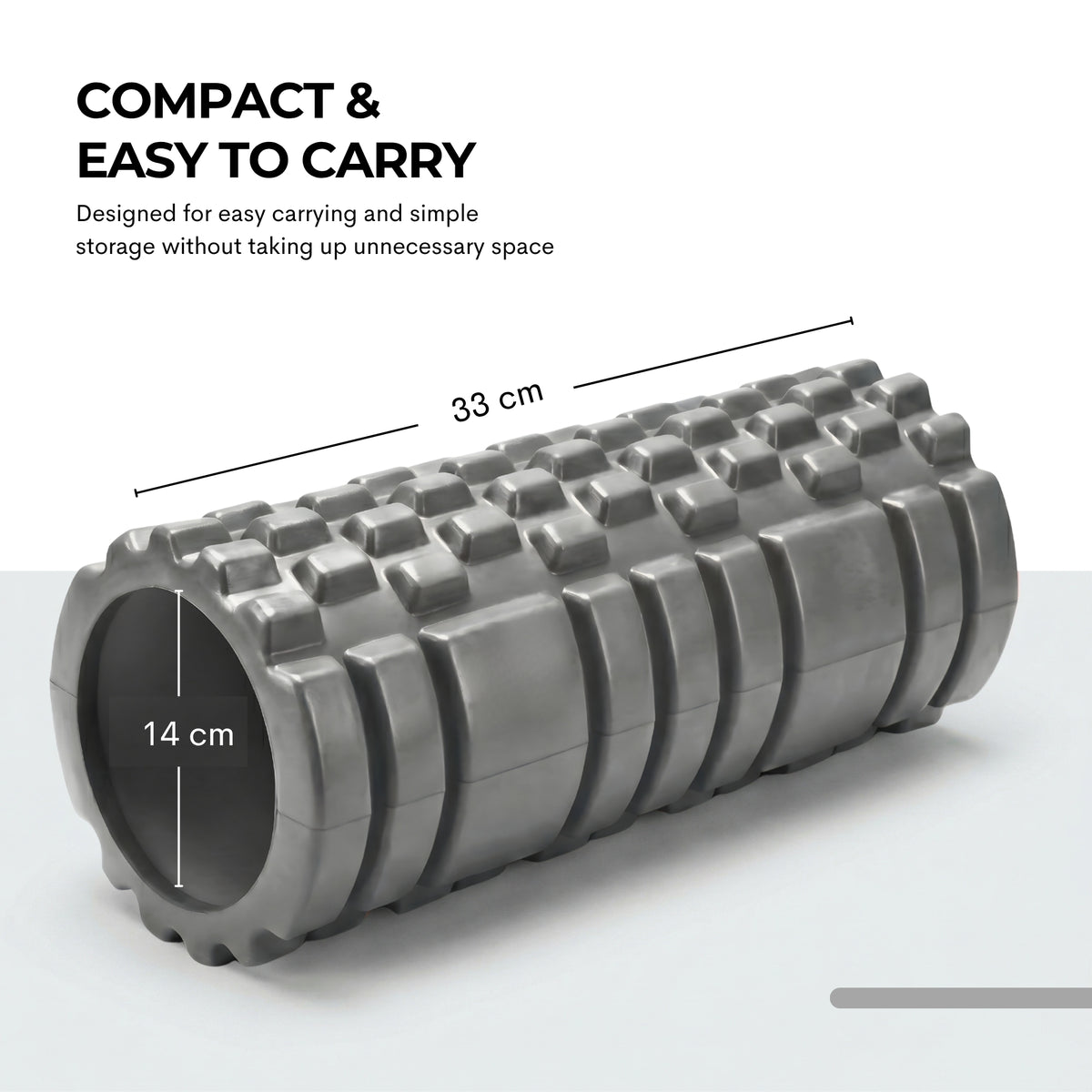 LockieFitness Foam Roller, Deep Tissue Massage Roller with Trigger Point Foam Roller Grid for Back, Legs, Calves & Fascia, Medium Density Pilates Roller, Yoga Roller & Gym Roller (Grey)