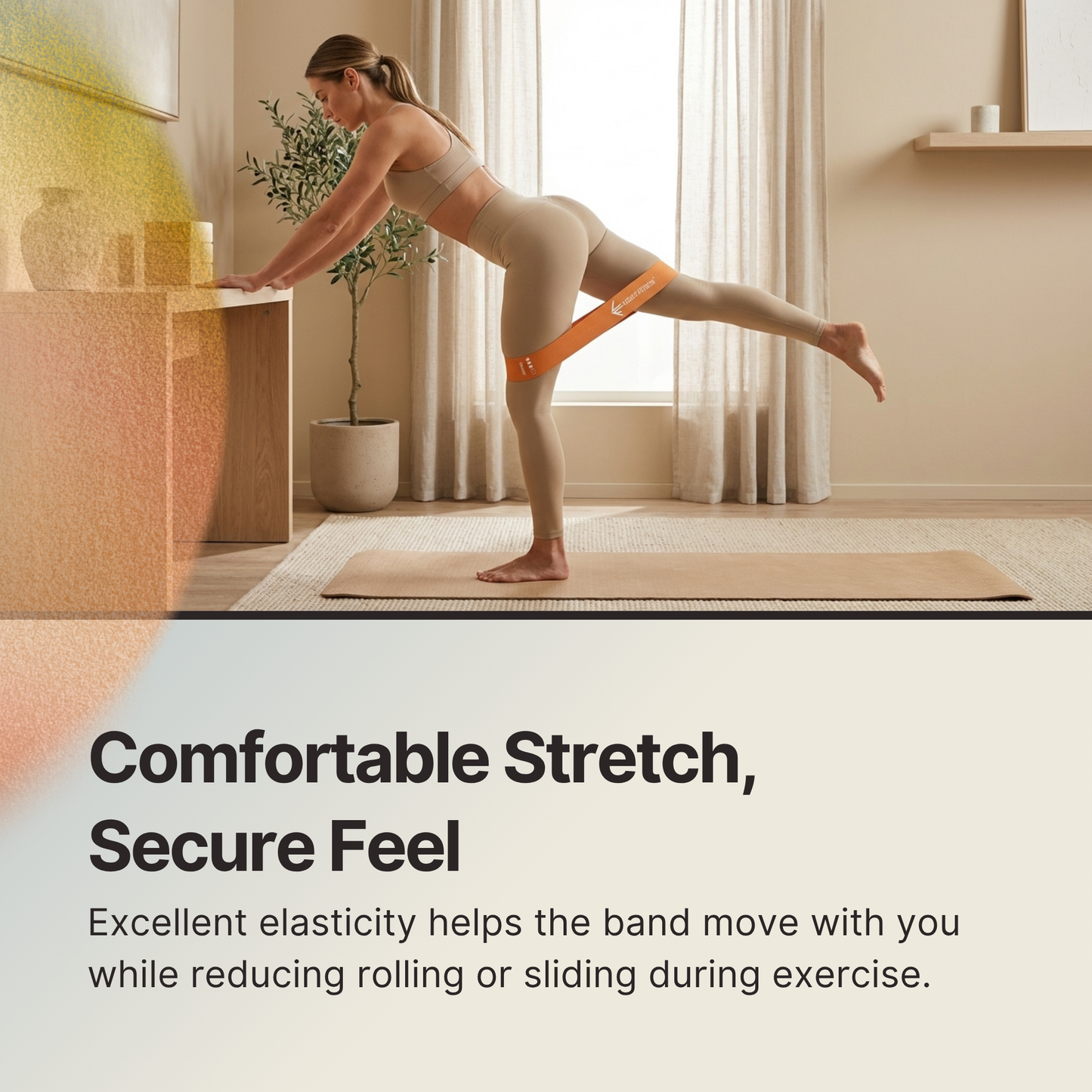 Lockie Fitness Resistance Band Set of 5, Natural Latex Loops for Women & Men, Anti-Roll, Skin-Friendly, for Legs & Glutes, Home Workouts, Pilates & Yoga