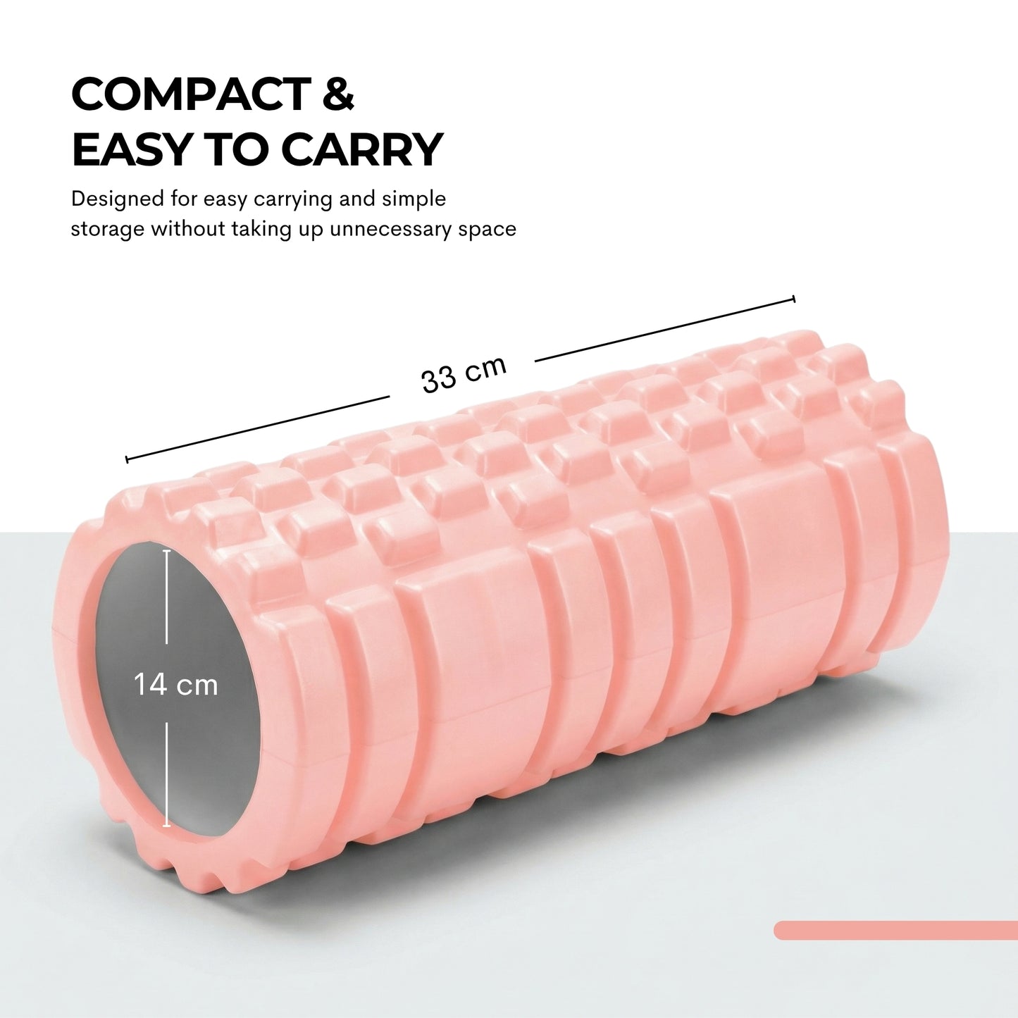 Foam Roller, Deep Tissue Massage Roller with Trigger Point Foam Roller Grid for Back, Legs, Calves & Fascia, Medium Density Pilates Roller, Yoga Roller & Gym Roller for Recovery (Pink)