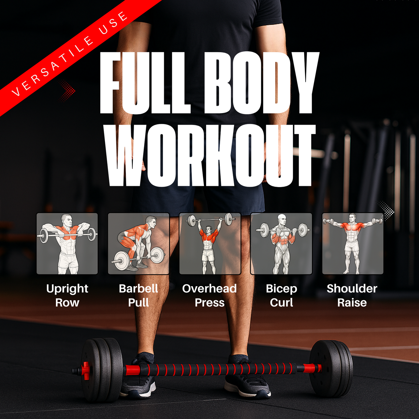 Straame 20KG Adjustable Dumbbell & Barbell Weight Set with Foam-Padded Connector. Free Weights for Home Gym, Strength Training, Non-Slip TPR Grips, PE Shell Plates, Compact Storage