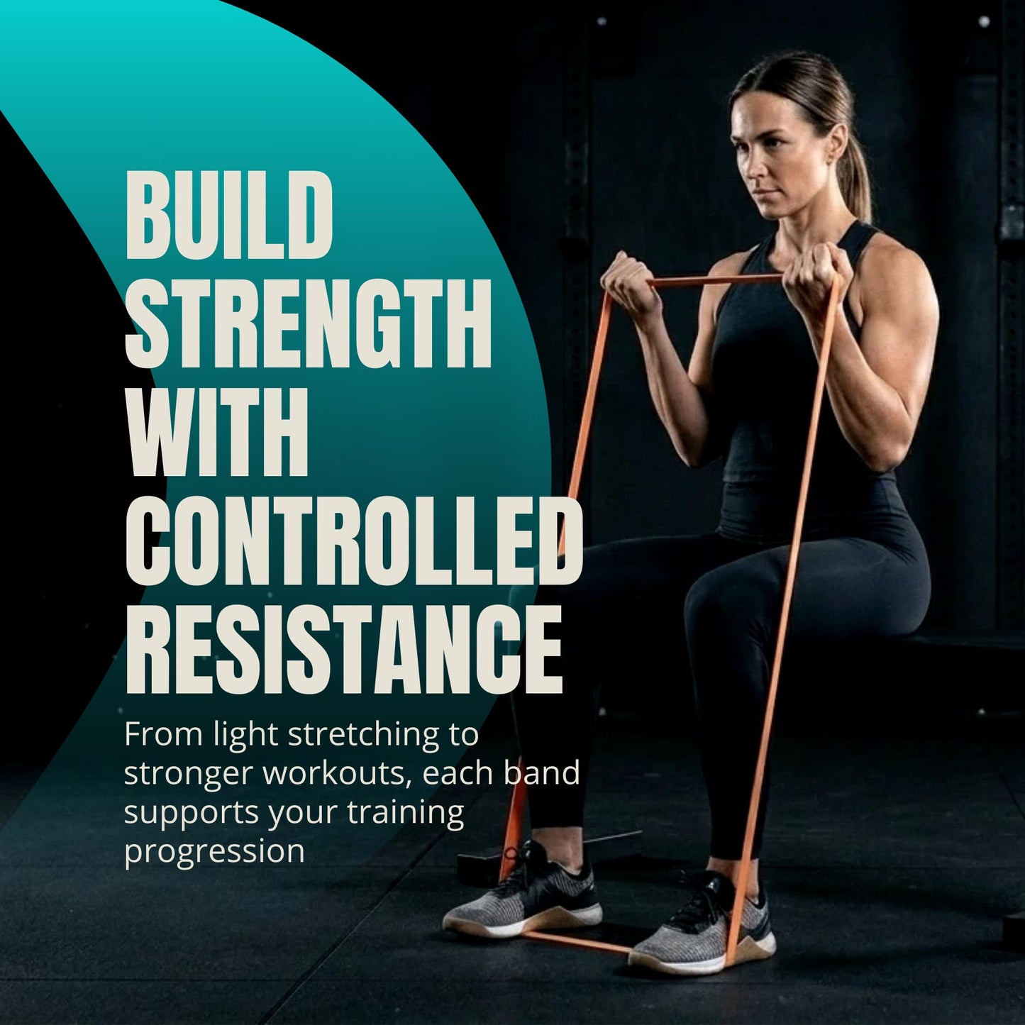 Lockie Fitness Resistance Bands for Pull Up Training, Strength Training and Stretching, Long TPE Exercise Loops, Home Gym Set with Door Anchor and Carry Bag, 6 Piece 5 to 170 lbs