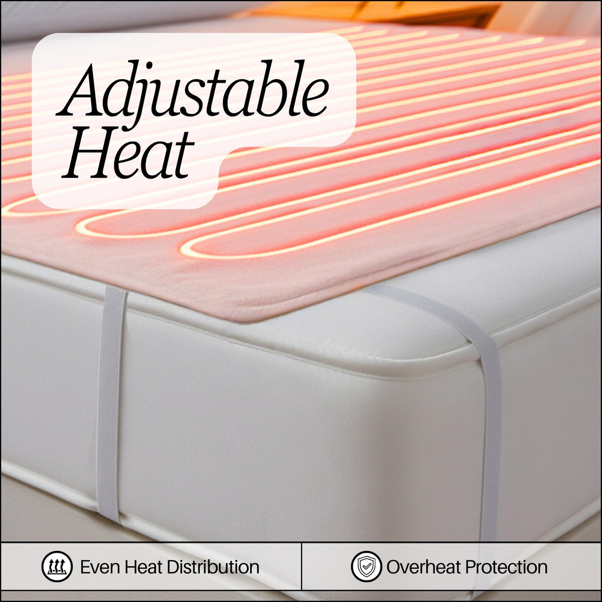 Straame Double Heated Underblanket, 120x135cm, 3 Heat Settings, 85 W, White