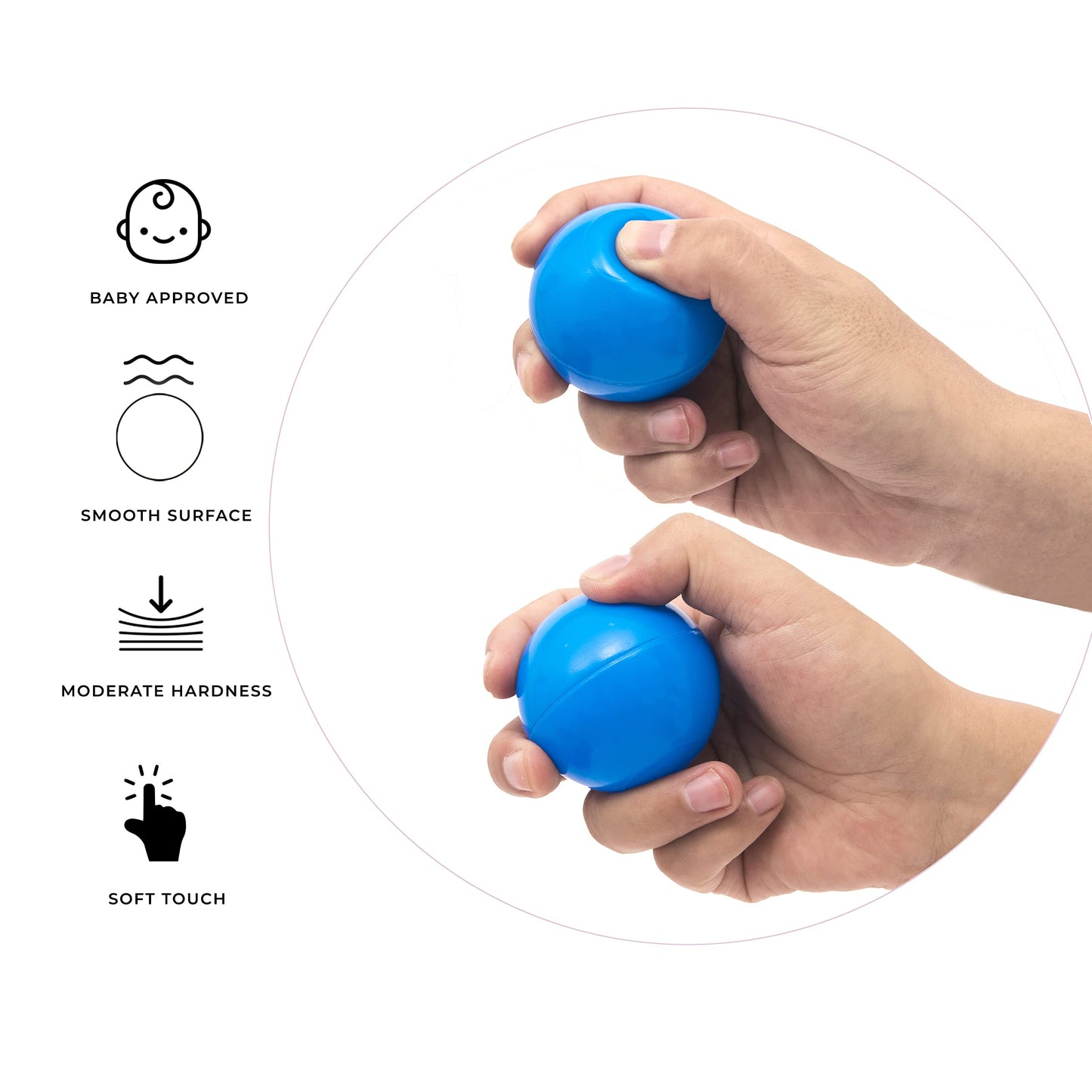 Straame Playballs, Soft Pit Balls for Kids, Small Colourful Plastic Balls, Crush Proof, No Sharp Edges, Toxic Free, Baby Approved Playball Set (Blue and White, 200 Balls)