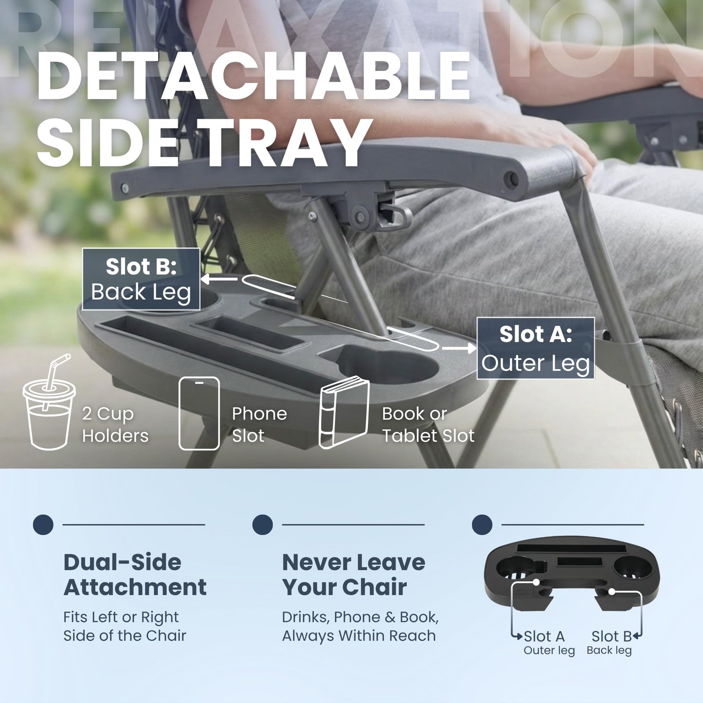 Straame Zero Gravity Chairs Set of 2,Folding Reclining Garden Chairs, Textilene Outdoor Chair, Lockable 170° Sun Loungers for Garden, Steel Frame, 150 kg Max Load(Classic, Silver Grey)