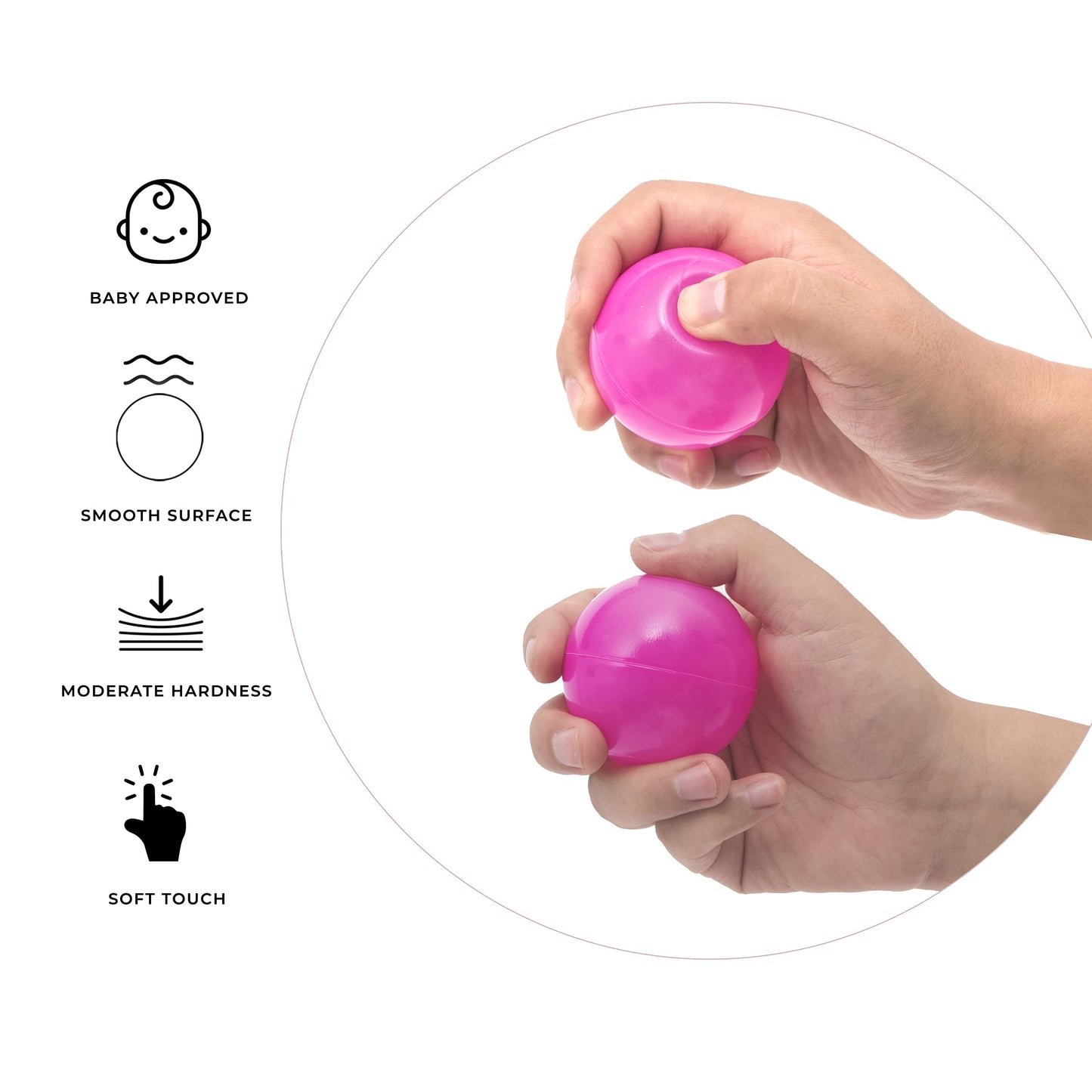 Straame Playballs, Soft Pit Balls for Kids, Small Colourful Plastic Balls, Crush Proof, No Sharp Edges, Toxic Free, Baby Approved Playball Set (Multicolour, 100 Balls)
