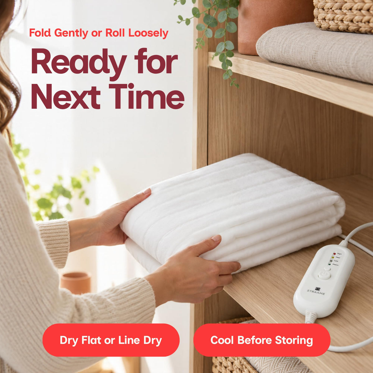 Straame Heated Blanket Electric Blanket Single Bed Underblanket (Double)