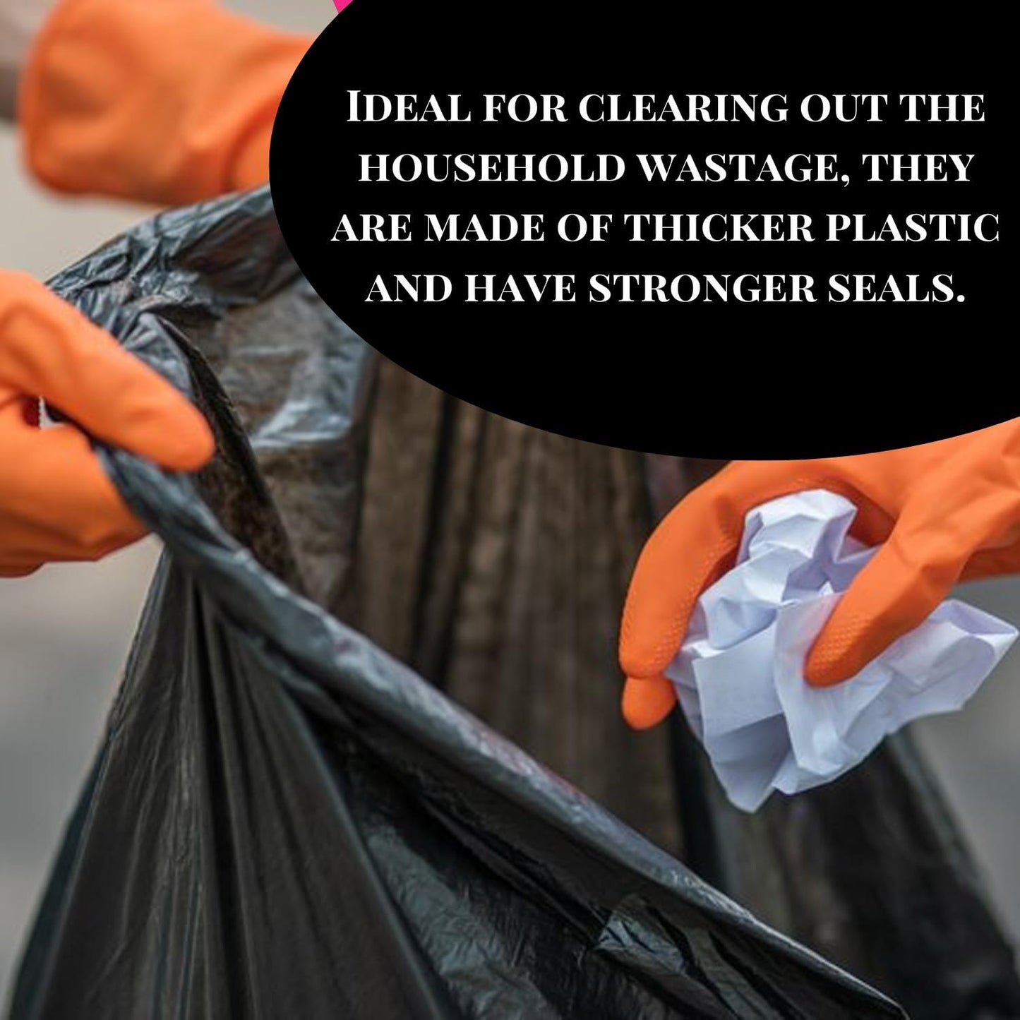 Heavy-Duty Black Refuse Sacks – Thick Rubbish Bags & Bin Liners for Dry & Wet Waste – Durable, Disposable Trash Bags for Pantry, Dustbin, and More (20 count (Pack of 1))