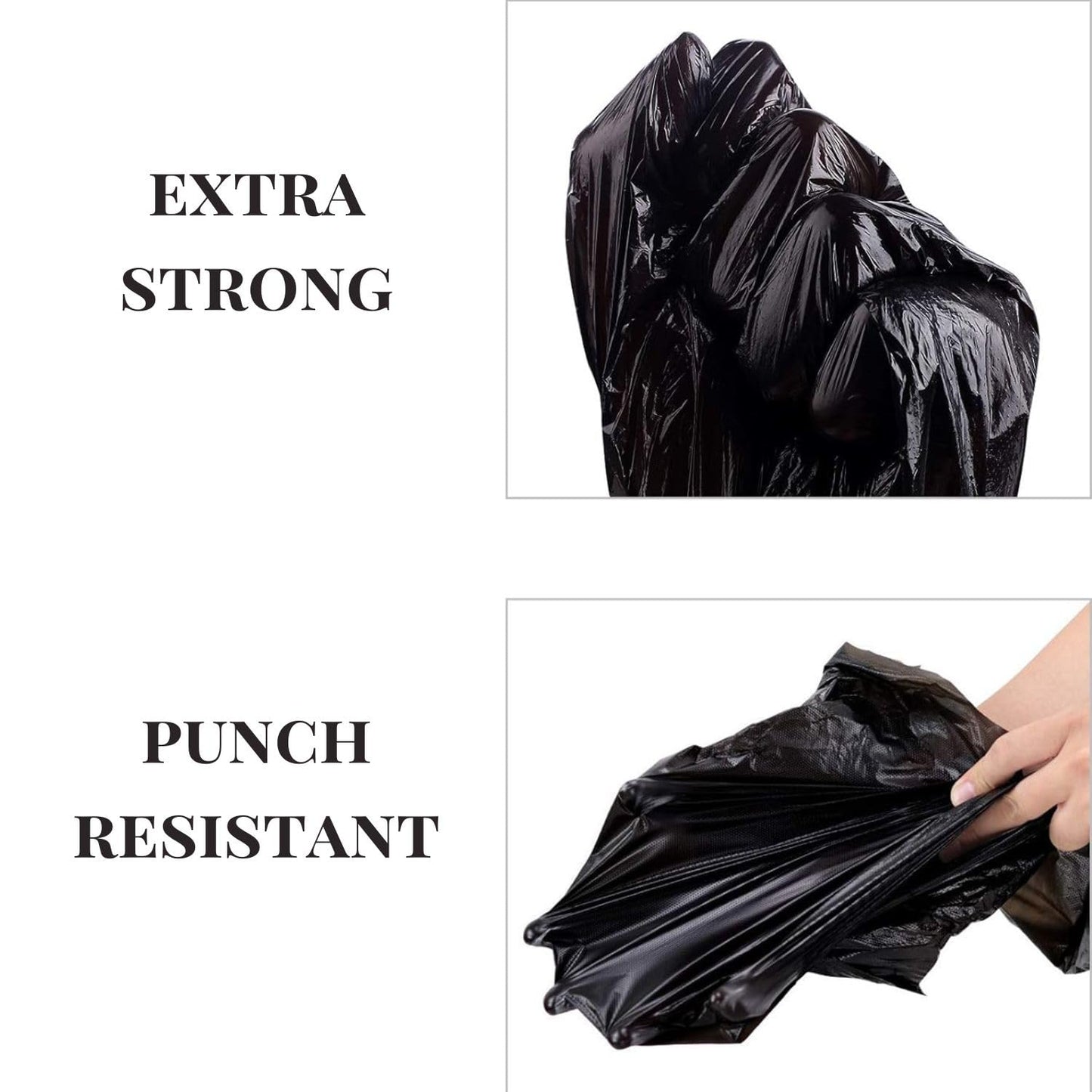 Heavy-Duty Black Refuse Sacks – Thick Rubbish Bags & Bin Liners for Dry & Wet Waste – Durable, Disposable Trash Bags for Pantry, Dustbin, and More (100 count (Pack of 5))