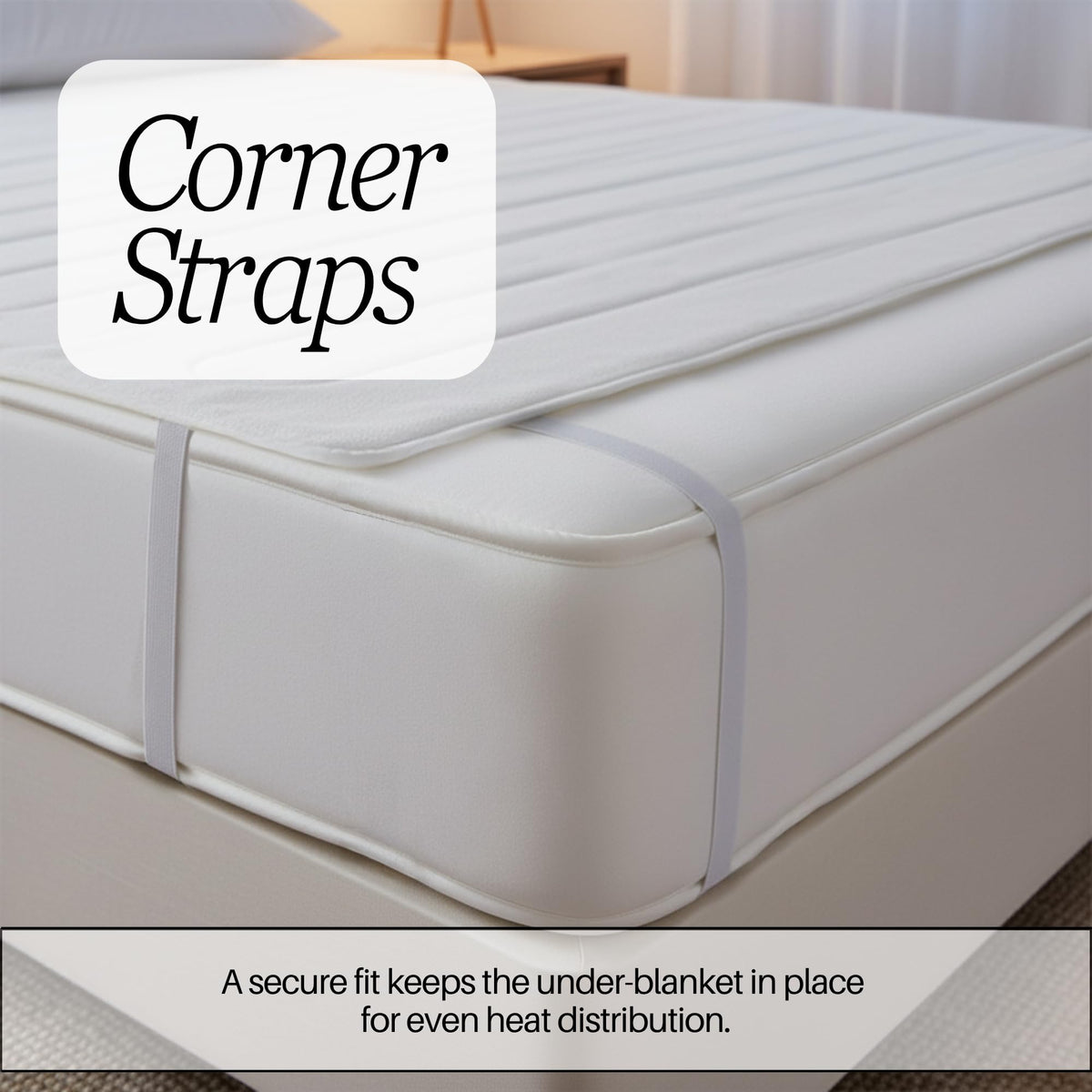Straame Double Heated Underblanket, 120x135cm, 3 Heat Settings, 85 W, White
