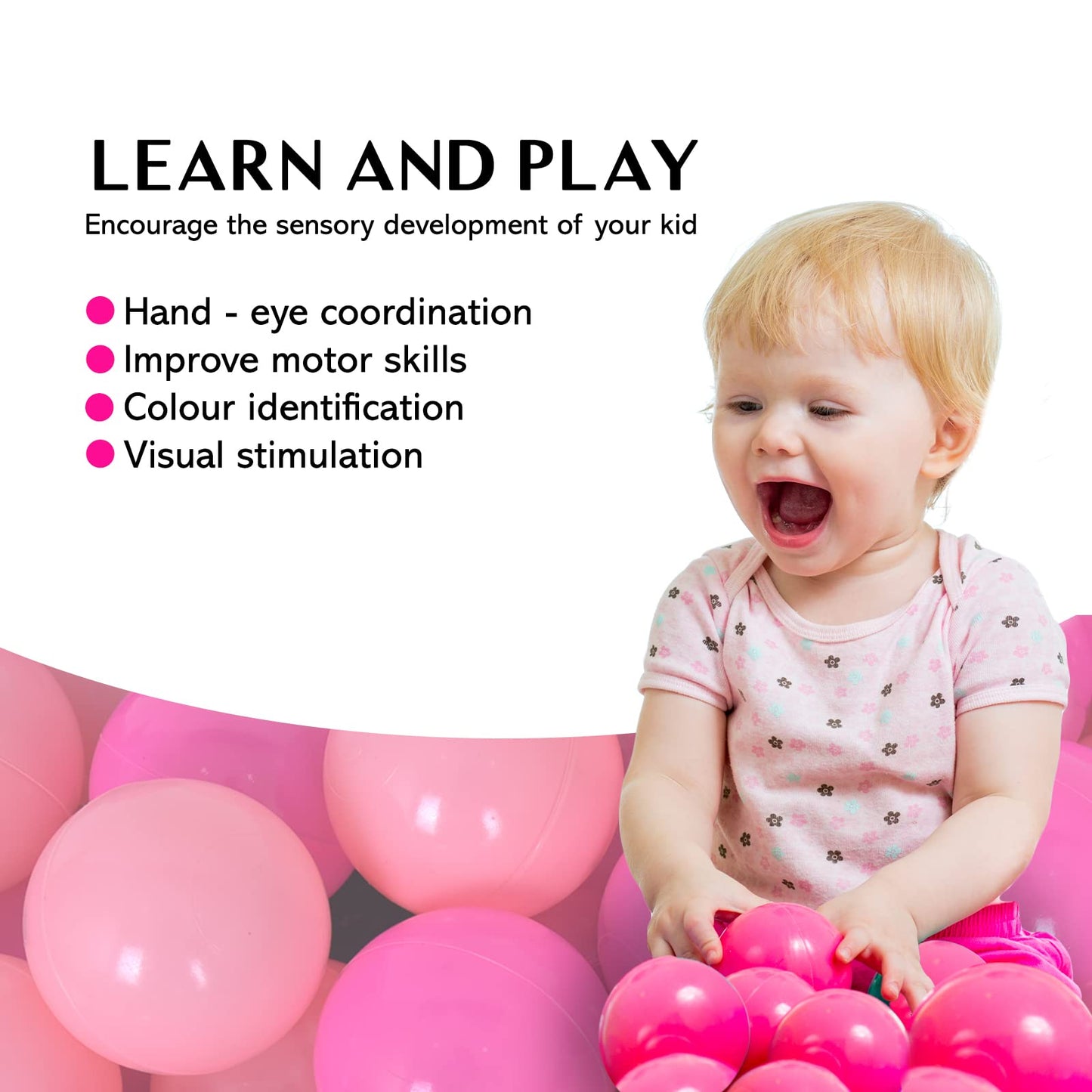 Straame Playballs, Soft Pit Balls for Kids, Small Colourful Plastic Balls, Crush Proof, Smooth Soft Surface, Toxic Free, Baby Approved Playball Set (Pink and Baby Pink, 300 Balls)