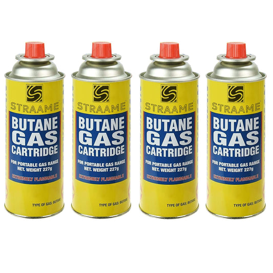 Straame Camping-gas, Gas-bottles for Camping Stove, BBQ, Heaters, Blowtorch, BBQ, Gas-Weed Burner - Outdoor Camping Must Have, Safe and Easy to Use – Portable (Pack of 4)