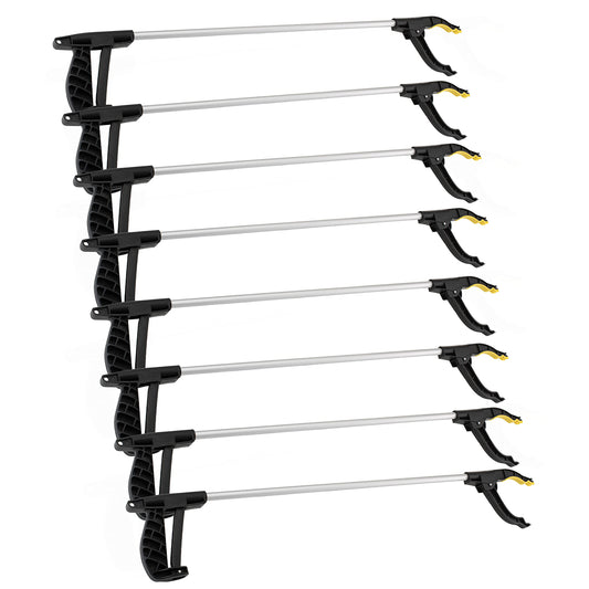 Straame Garden | Litter Picker Grab & Grip Reaching Litter Rubbish Pick Up Tool | Leaf Grabber Stick | Multiuse Grabber Light Items (Standard Pick Up Tool Pack of 8)