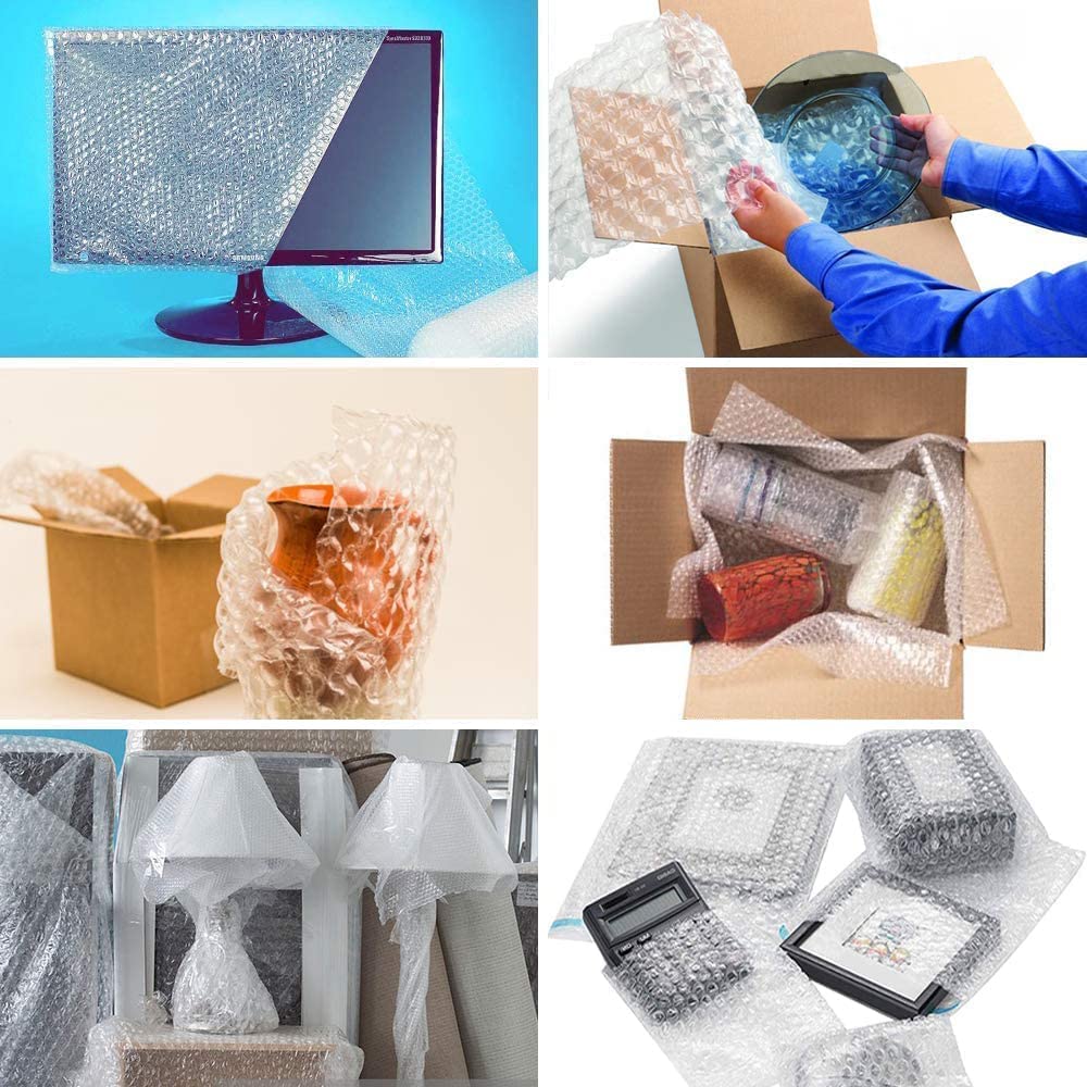 Straame Large Roll of Premium Polythene Bubble Wrap - Perforated Packing Supplies for Moving Shipping Supplies, Delicate Items & Package Storage Boxes - Strong Bubble (300mm x 25 Meter, Clear)