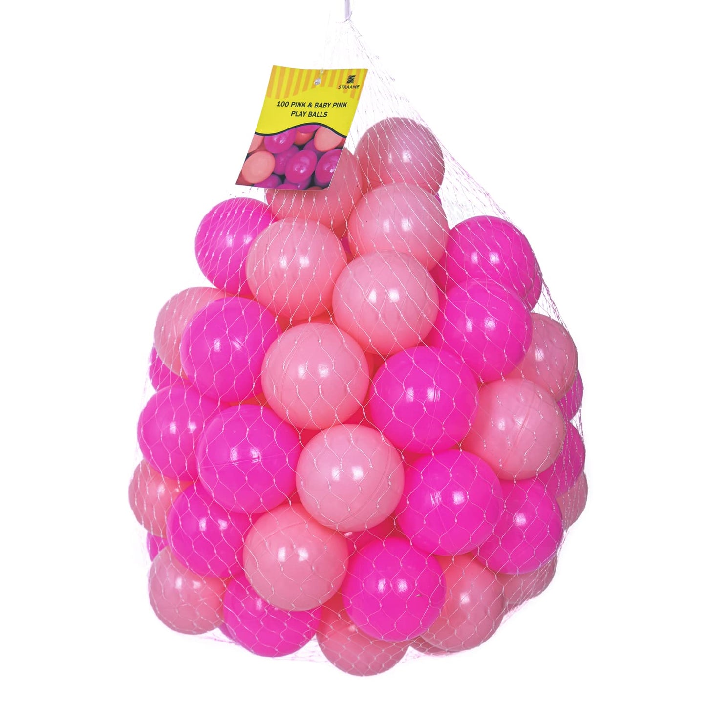 Straame Playballs, Soft Pit Balls for Kids, Small Colourful Plastic Balls, Crush Proof, Smooth Soft Surface, Toxic Free, Baby Approved Playball Set (Pink and Baby Pink, 300 Balls)