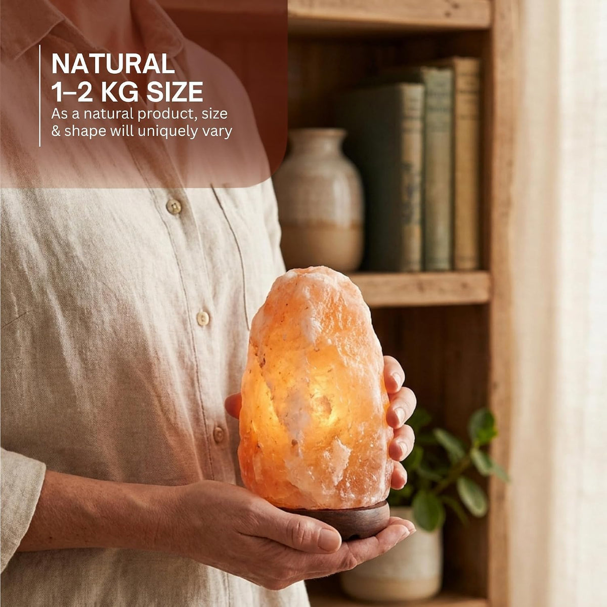 Straame Himalayan Salt Lamp 1-2 kg, Pink Crystal Rock Bedside Lamp for Home