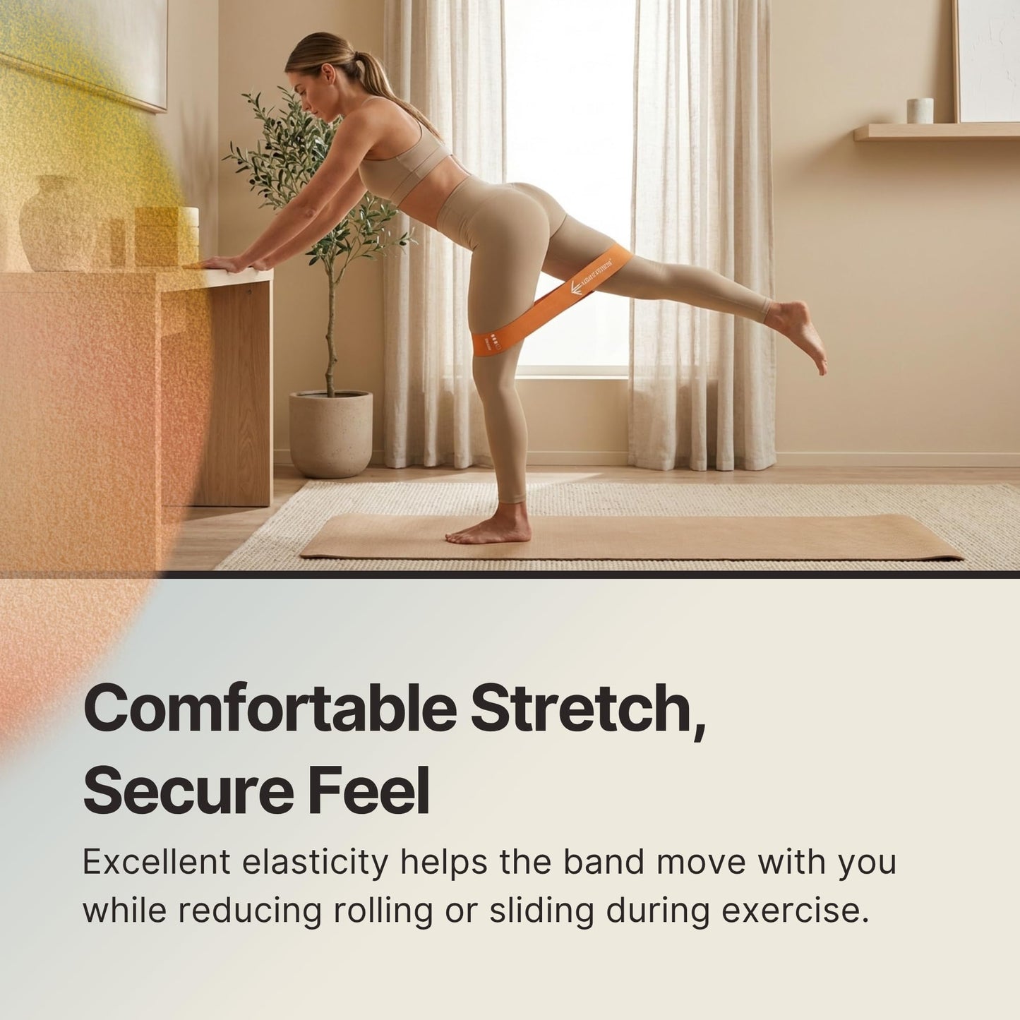 Lockie Fitness Resistance Band Set of 5, Natural Latex Loops for Women & Men, Anti-Roll, Skin-Friendly, for Legs & Glutes, Home Workouts, Pilates & Yoga