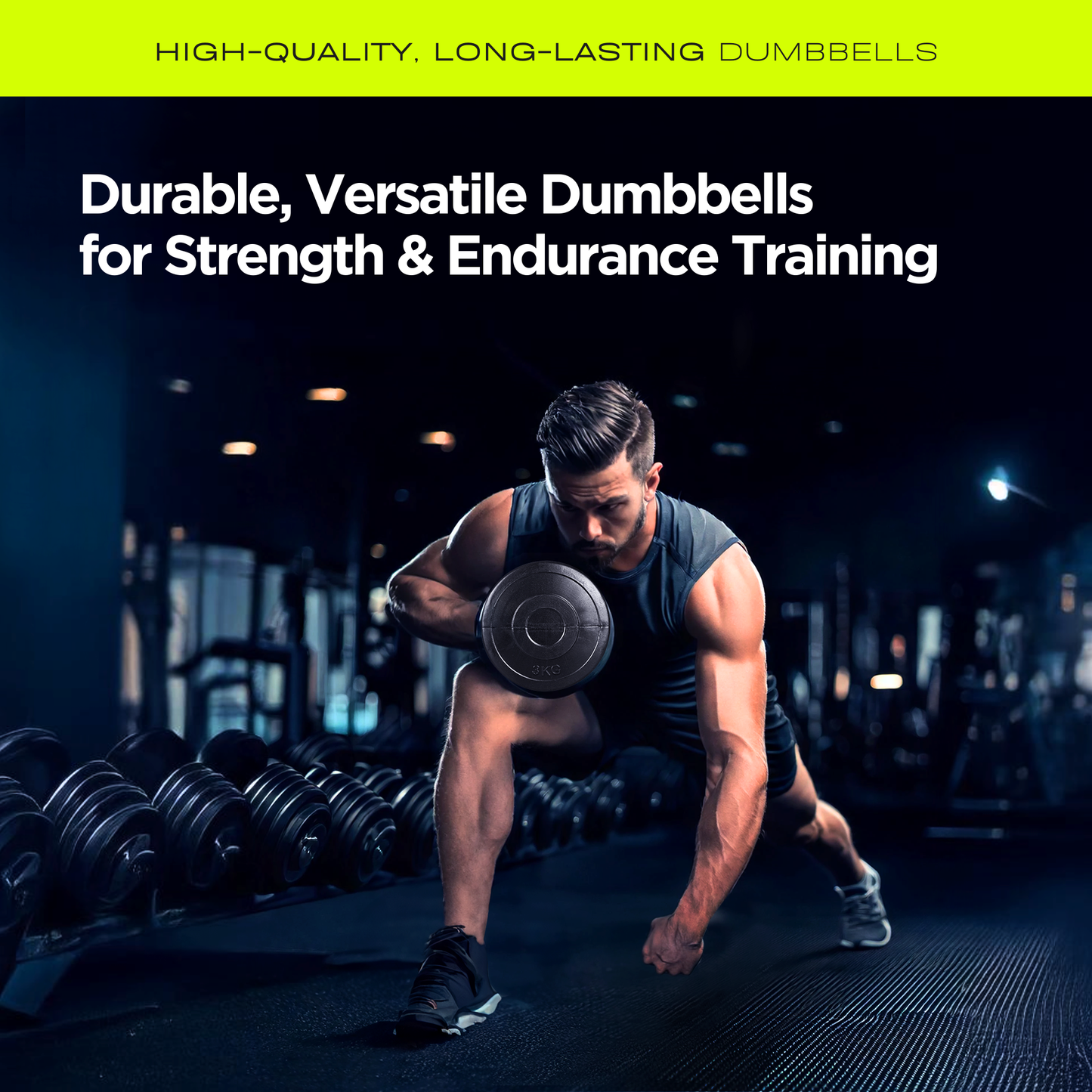 Straame Dumbbell Set with carry Rack - Hand Weights for Men & Women - 1kg, 2kg, 3kg Tree Set for Home Workout, Strength Training & Fitness – Durable, Easy to Use