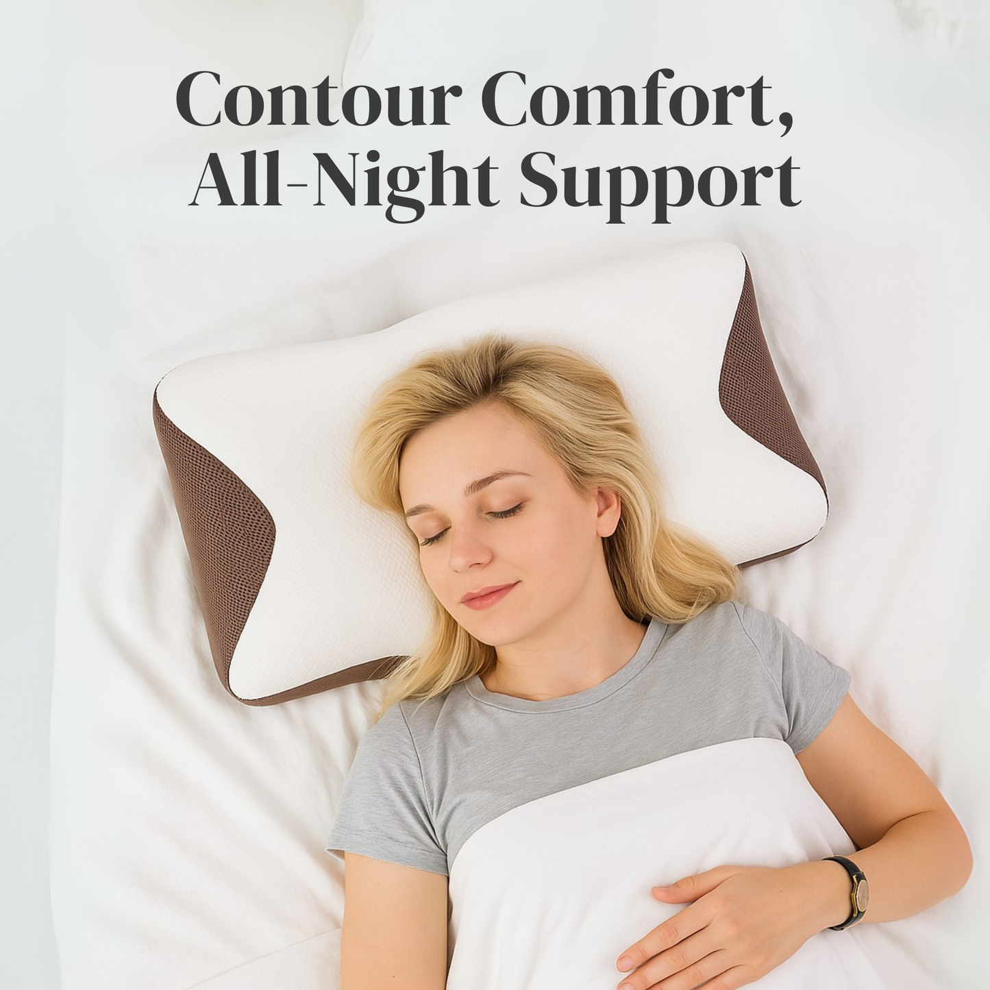 StraaStraame Cervical Memory Foam Pillow for Neck Pain – Ergonomic Butterfly Orthopedic Pillow with Contour Neck Support for Side, Back & Stomach Sleepers – Dual-Height Design & Breathable Removable Cover