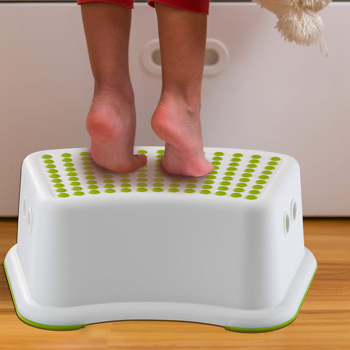 Straame Kids Step Stool, Non-Slip Toddler Step, Bathroom Use, Green, 2 Pack