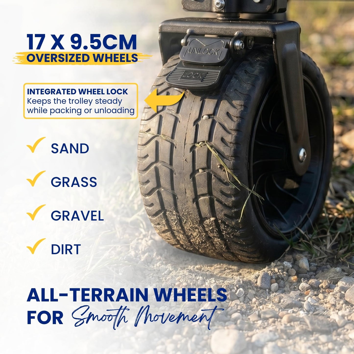 Straame 150L Festival Trolley on Wheels, Folding Camping trolley, Heavy Duty Collapsible Pull Along Beach Garden Shopping Trolly with Adjustable Handle, All Terrain Outdoor Utility Cart (Grey)