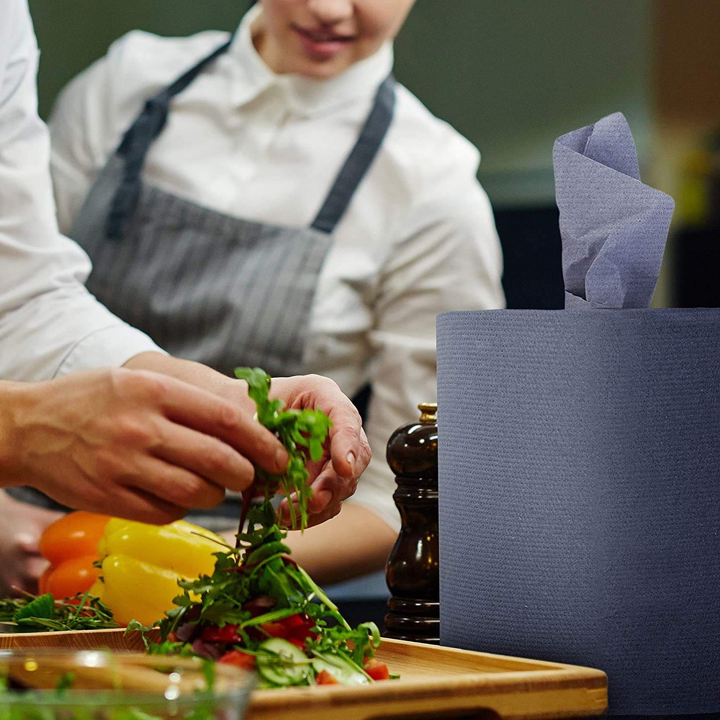TPZ The Packaging Zone | Centre Feed Blue Rolls | Blue Recycled Paper Hand Towels | Multi-Purpose Use | 6 Pack