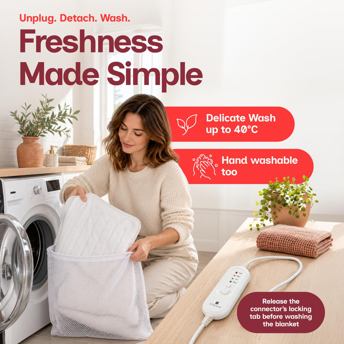 Straame Heated Blanket Electric Blanket Single Bed Underblanket (Single)