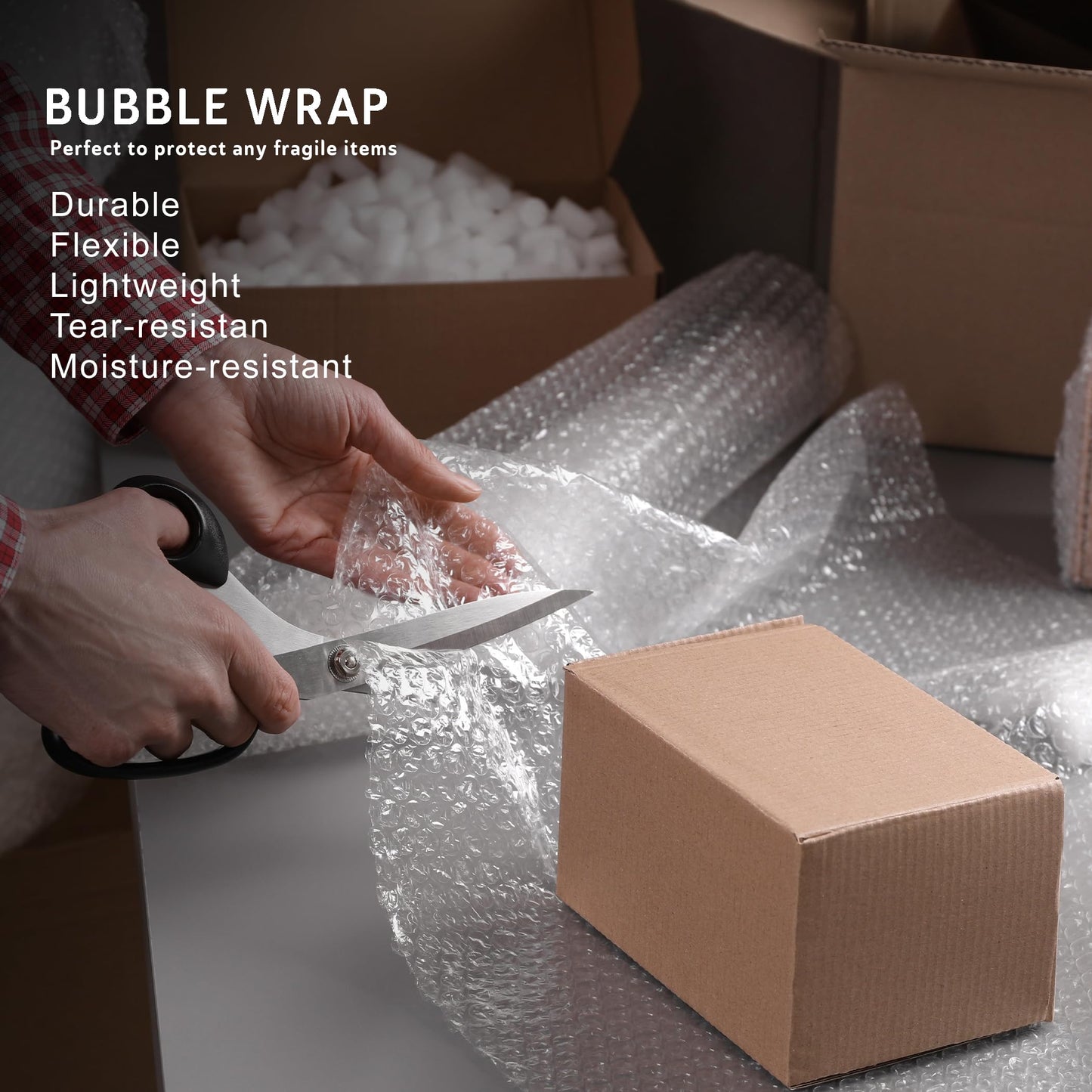 TPZ The Packaging Zone | Large Roll of Premium Polythene Bubble Wrap | Small Bubble Protective Wrap | Air Bubble Packaging for Moving Delicate Items & Package Storage Boxes (Clear, 300 x 25m)