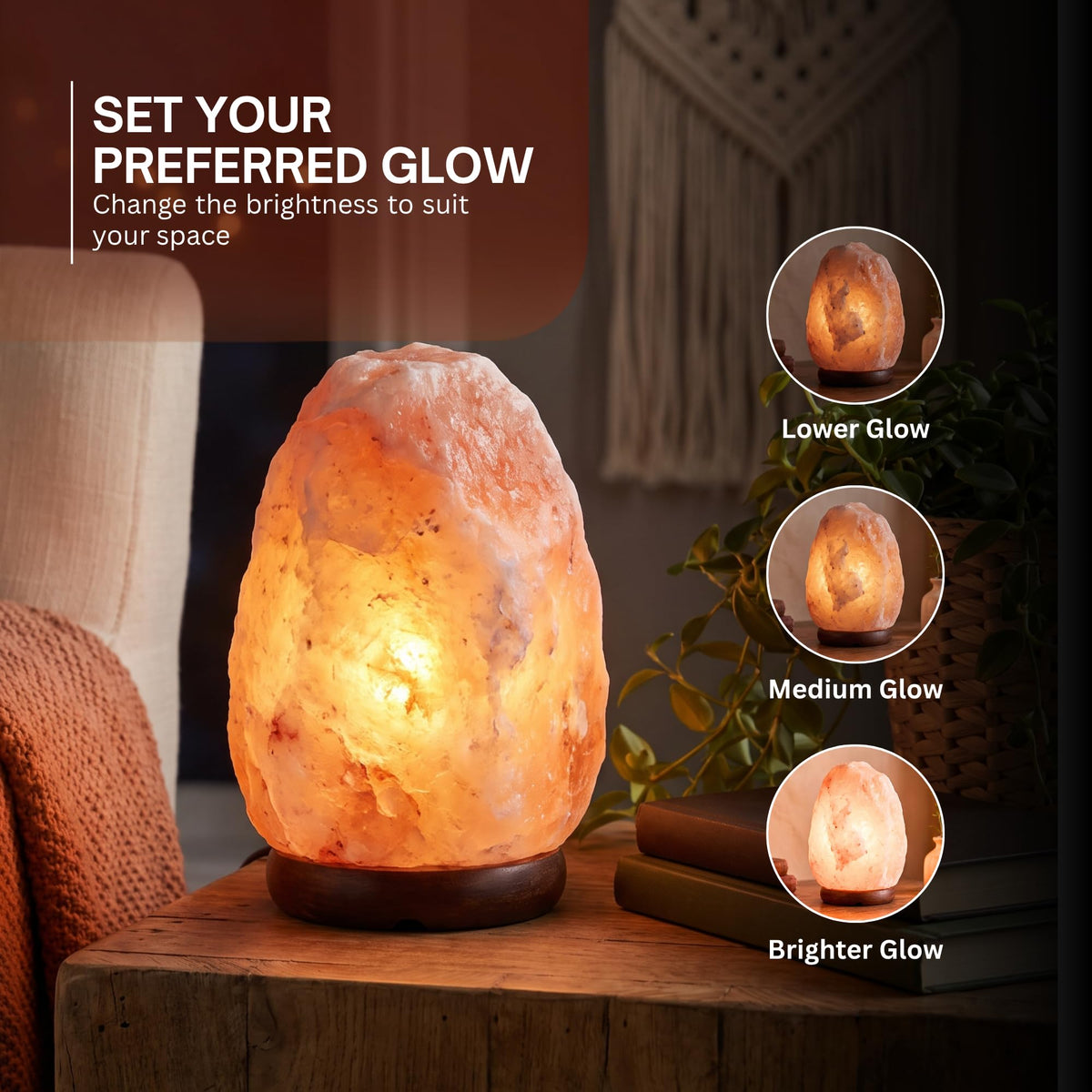 Straame Himalayan Salt Lamp 1-2 kg, Pink Crystal Rock Bedside Lamp for Home