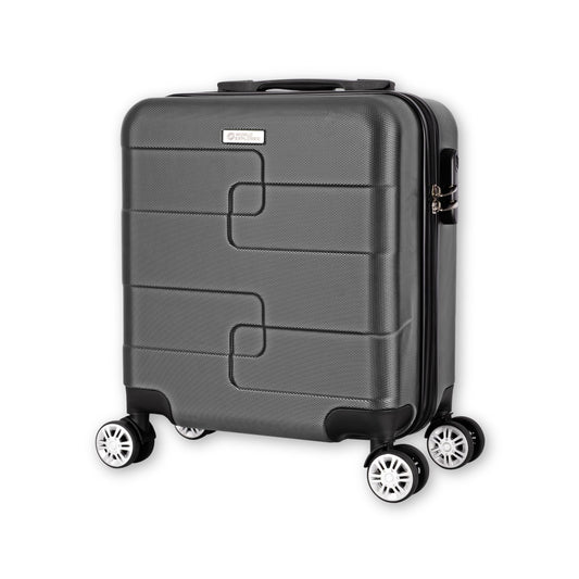 WORLD EXPLORER Cabin Suitcase ABS Hard Shell 360° Spinner Wheels & Com-bination Lock Lightweight 30L Underseat Cabin Luggage and Suitcase EasyJet Per-sonal Item Travel Bag (Dark Grey, 45x35x20 CM)