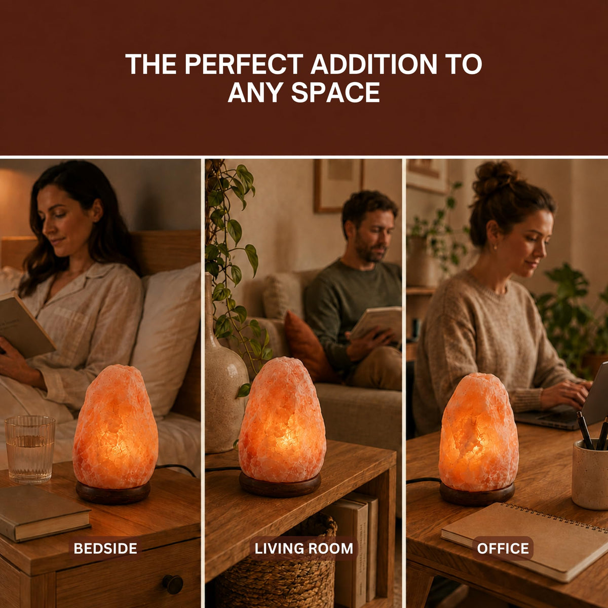 Straame Himalayan Salt Lamp 1-2 kg, Pink Crystal Rock Bedside Lamp for Home
