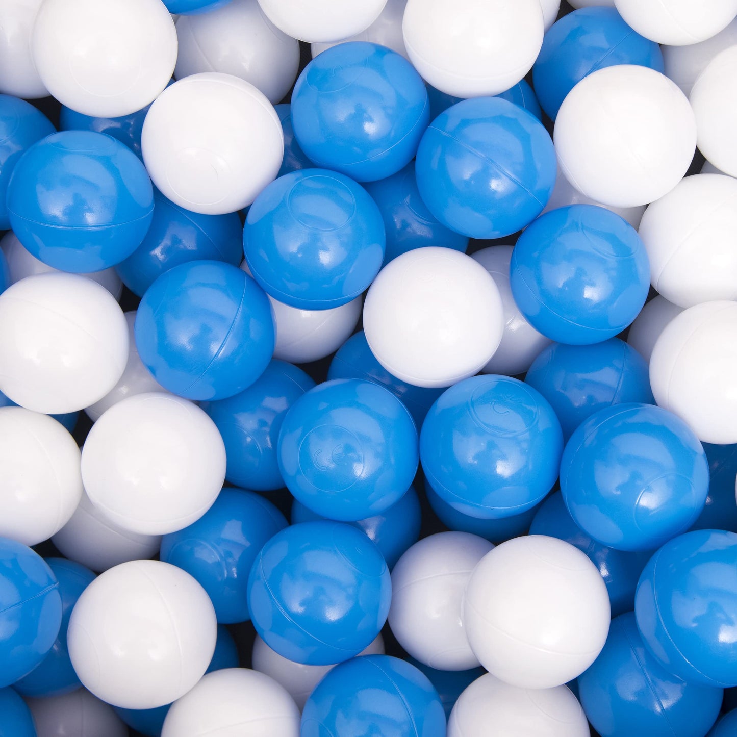 Straame Playballs, Soft Pit Balls for Kids, Small Colourful Plastic Balls, Crush Proof, No Sharp Edges, Toxic Free, Baby Approved Playball Set (Blue and White, 100 pcs)