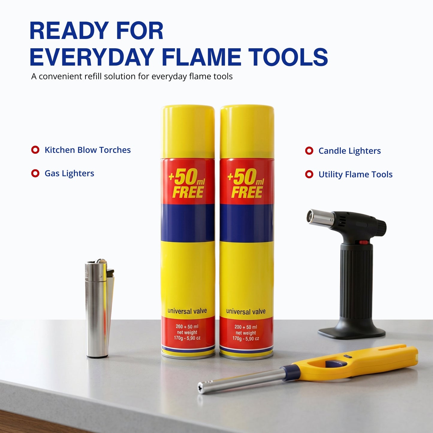 Straame Clipper Gas Refill Canister - 300ml Capacity- Universal Refill Fluid for Lighters, Torches, and Camping Stoves (Pack of 2)