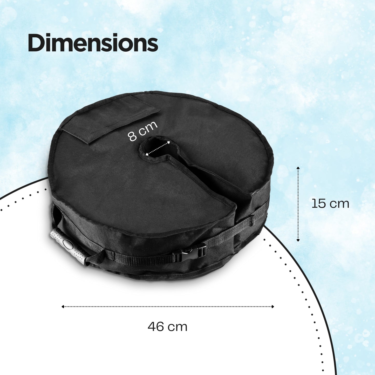 Straame Garden Parasol Base, Weight Stand for Cantilever, Sun Umbrella, Parasol, Portable Weight (Cloth Parasol Base - Circle)