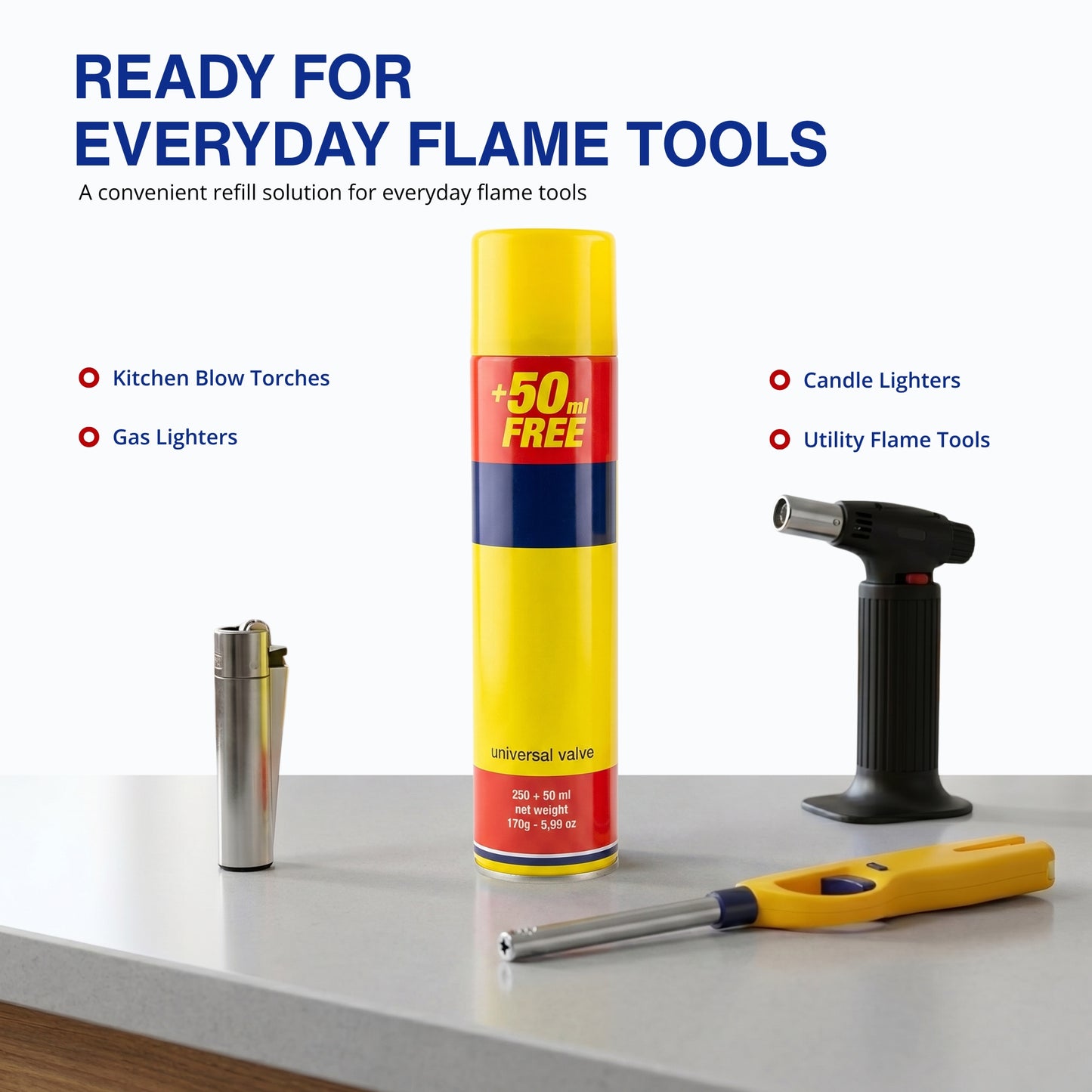 Straame Clipper Gas Refill Canister - 300ml Capacity- Universal Refill Fluid for Lighters, Torches, and Camping Stoves (Pack of 6)