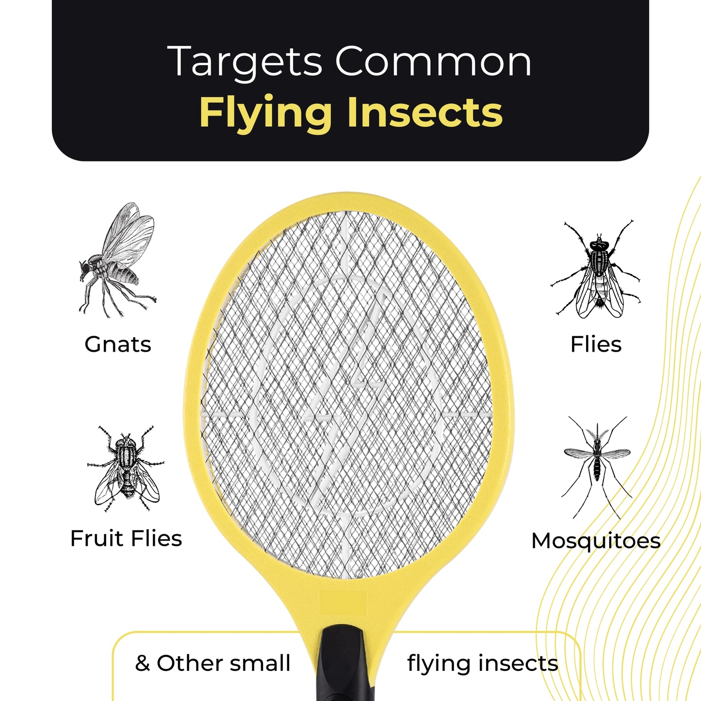 Straame Rechargeable Electric Fly Swatter & Fly Zapper, USB-C Charging, COB LED Light and 3000–3700 V Triple Mesh, Bug Zapper Racket Fly Catcher for Home, Garden, Indoor & Outdoor Use Mosquito Killer