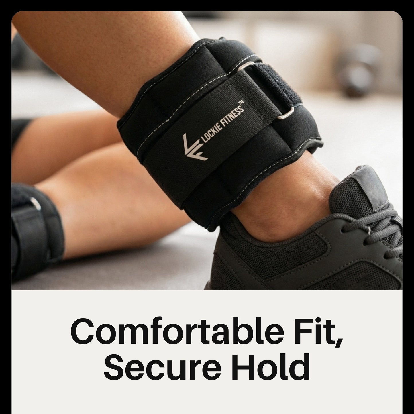 Lockie Fitness Ankle Weights & Wrist Weights Pair, Adjustable 0.9-3.2 kg, Neoprene Ankle Weights Women, Men & Kids, Pilates Weights, Leg Weights, Weights for Walking, Jogging & Home Workouts