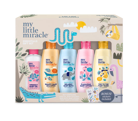 Baby Gift Set – Essentials for Newborn | Lotion, Shampoo & Conditioner, Oil, Bath & Top to Toe Wash | Newborn Essentials & Baby Shower Gifts
