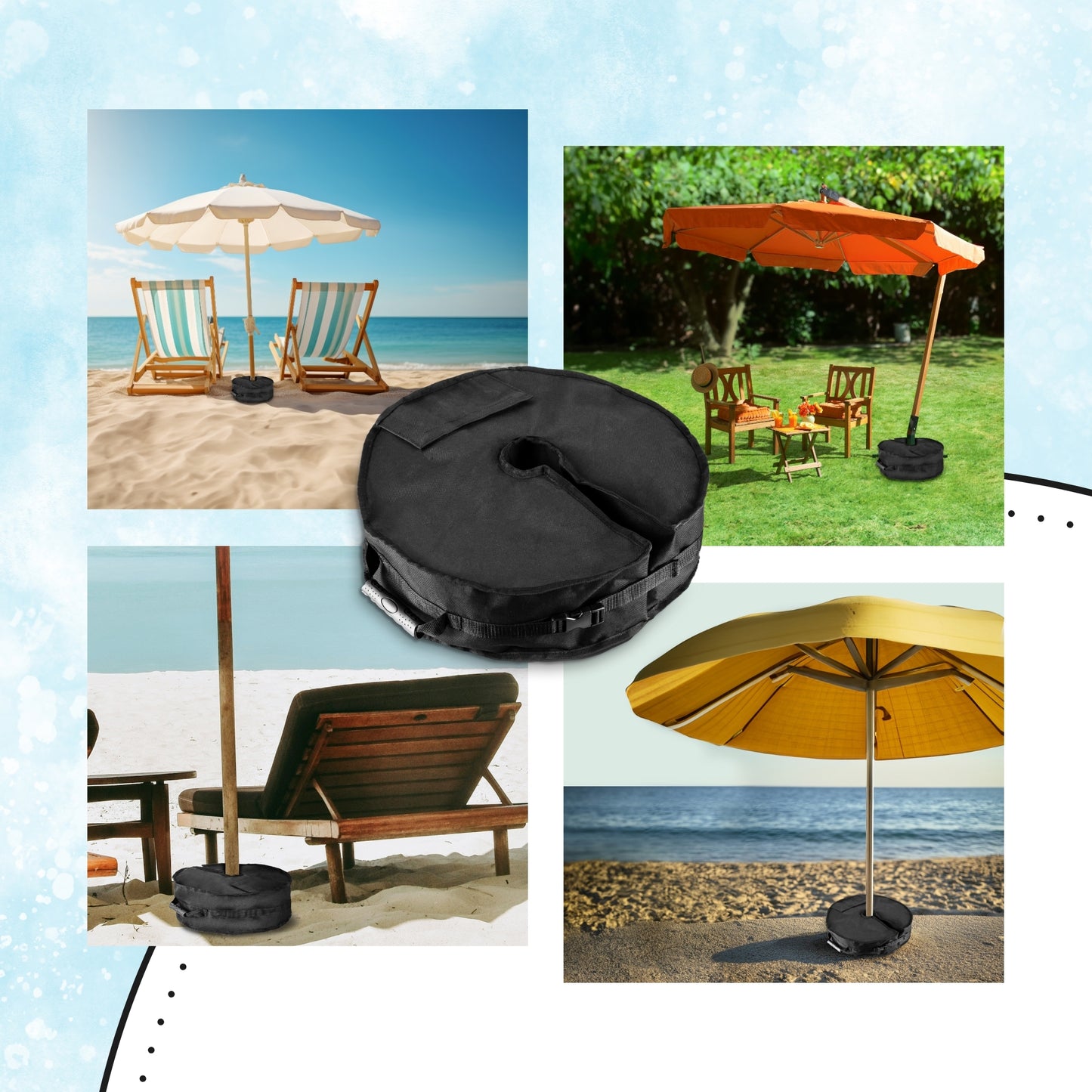 Straame Garden Parasol Base, Weight Stand for Cantilever, Sun Umbrella, Parasol, Portable Weight (Cloth Parasol Base - Circle)