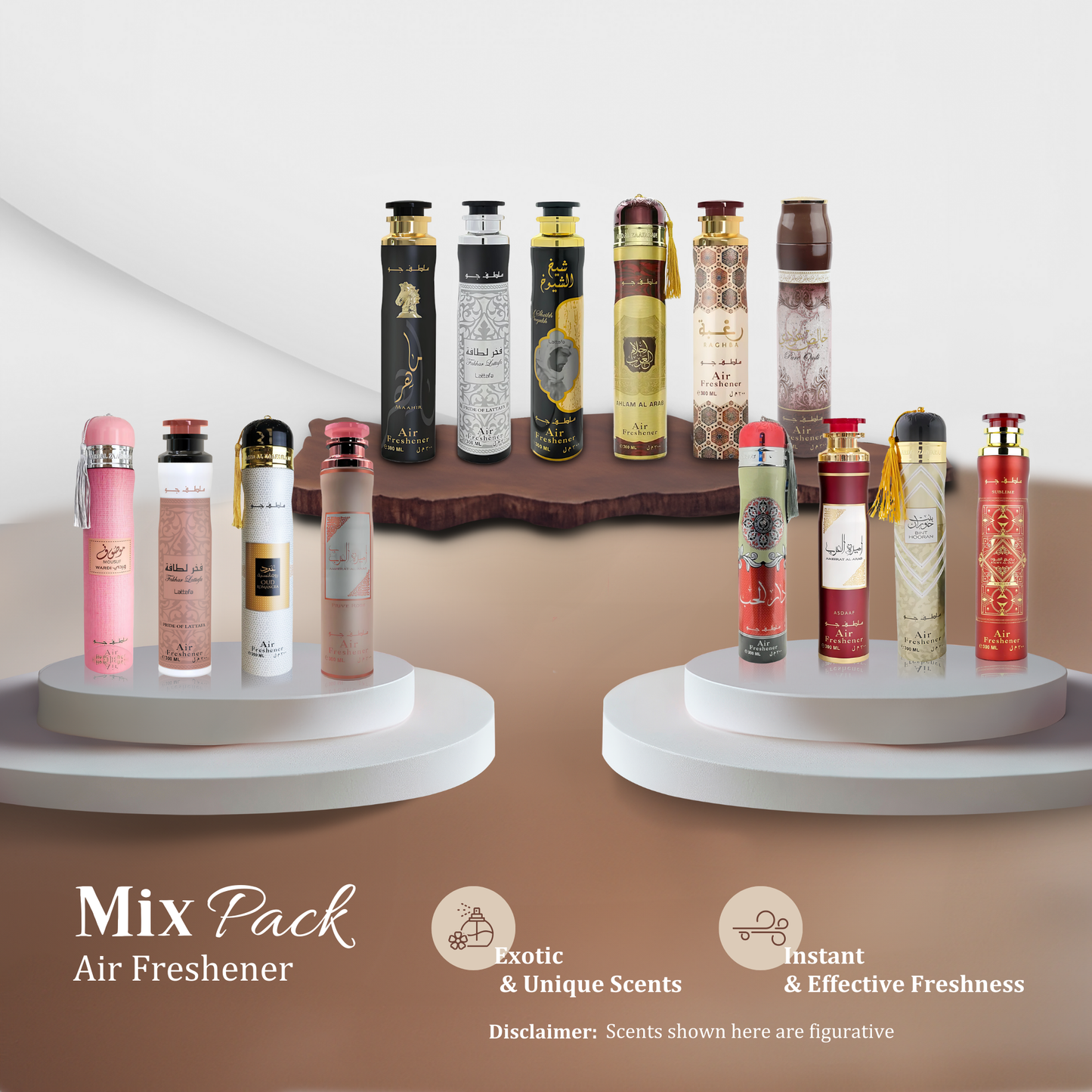 Dubai Air Fresheners - Long-Lasting Fragrance for Home, Car, Office & More - Exotic Arabian Scents - Luxury Perfumed Room Fresheners 300ml Spray - Pack of 6, Mix Air Freshener