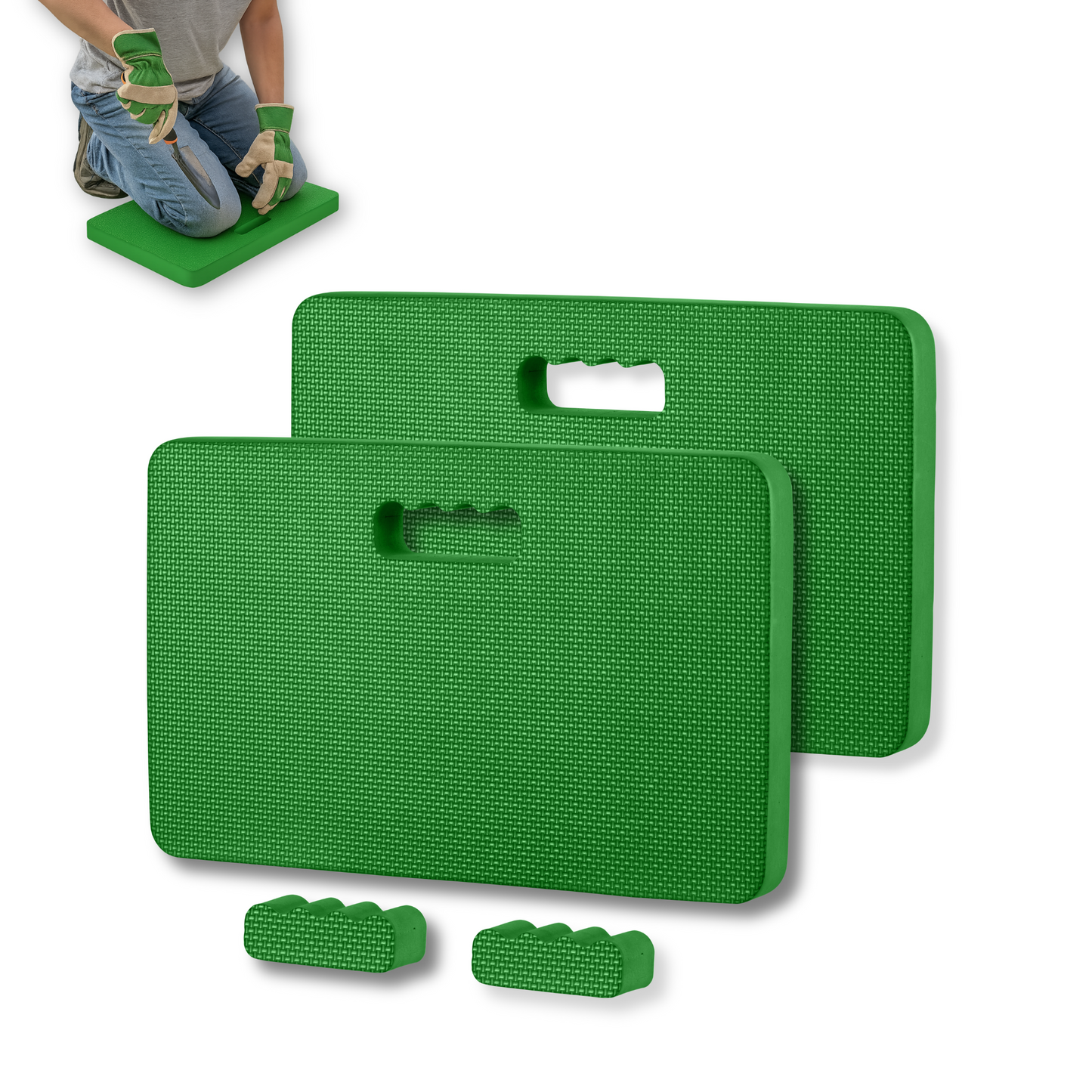 Straame Garden Kneeling Pad – Comfortable EVA Foam Kneeler Mat (45×28×4 cm) for Gardening, Cleaning, Baby Bath, Mechanics & More – Water-Resilient, Portable With Built-in Carry Handle (Green Pack of 2)