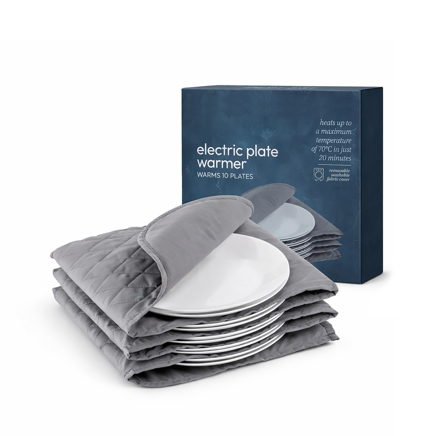 Straame Electric Plate Warmer – 12 Plate Capacity, Rapid Heating for Perfectly Warm Plates, Ideal for Dinner Parties, Family Meals, and Food Service, Removable Washable Cover
