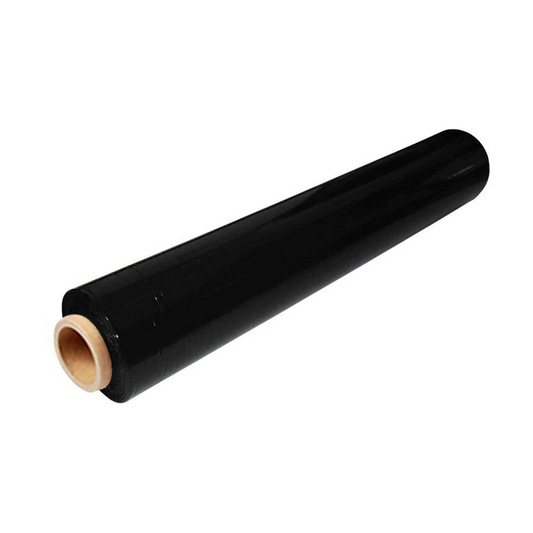 Straame Heavy Duty Strong Pallet Wrap Cling Film Packaging for Industrial, House Moving, Packing, Furniture Wrapping, Storage - Tear Resistant - Water & Moisture Proof 400mm x 250m (Black, 1 Roll)