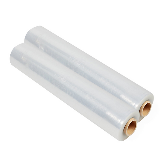 Straame Heavy Duty Strong Pallet Wrap Cling Film Packaging for Industrial, House Moving, Packing, Furniture Wrapping, Storage - Tear Resistant - Water & Moisture Proof 400mm x 250m (Clear, 2 Roll)