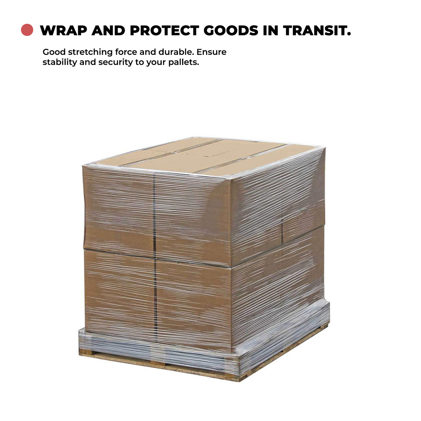 TPZ | Multi-Use Strong Cling Film | Tear Resistant & Waterproof Pallet Wrap 400mm x 250m (Clear, 6 Roll)