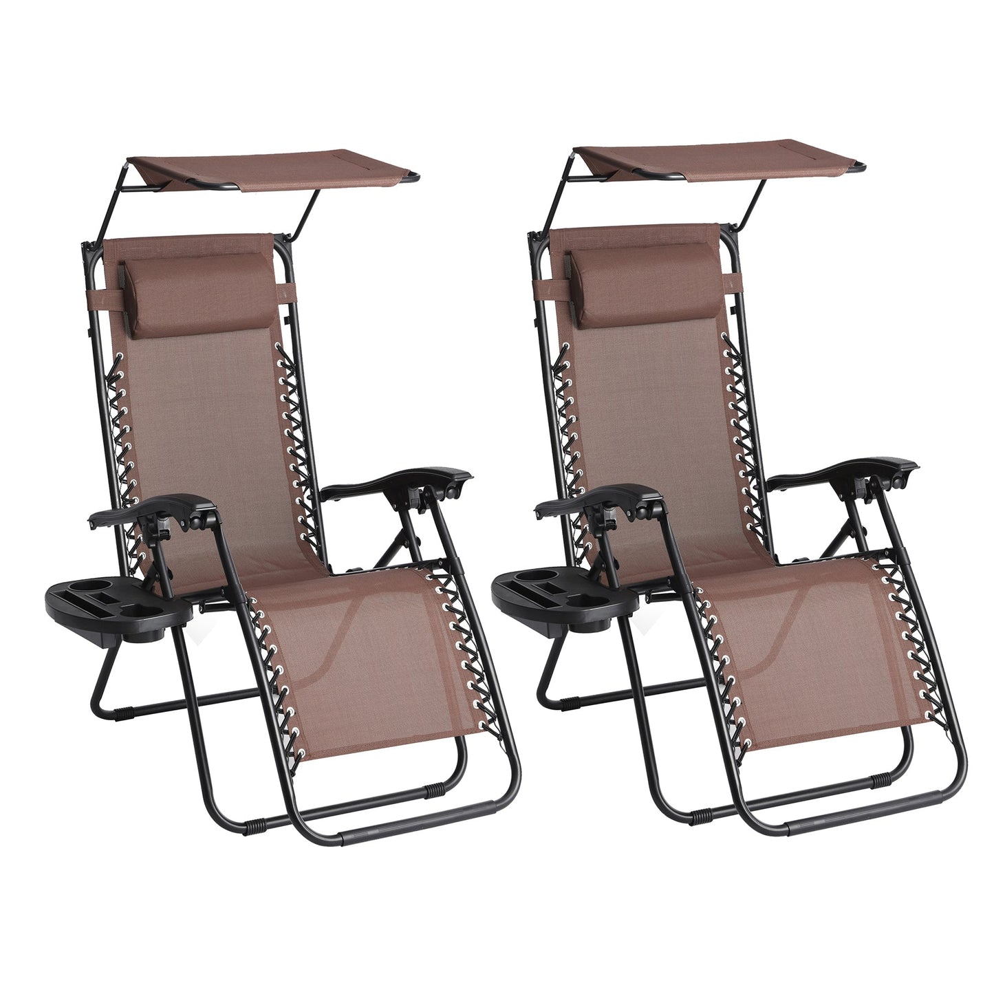 Straame Zero Gravity Chair with Canopy | Set of 2 | Heavy Duty Textoline