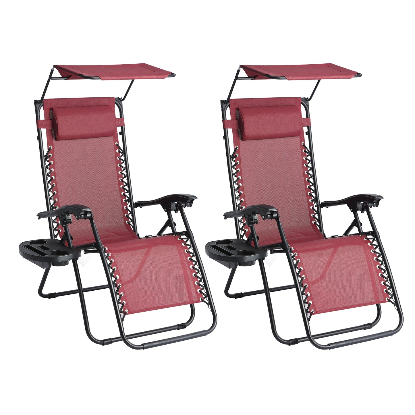 Straame Zero Gravity Chair with Canopy | Set of 2 | Heavy Duty Textoline