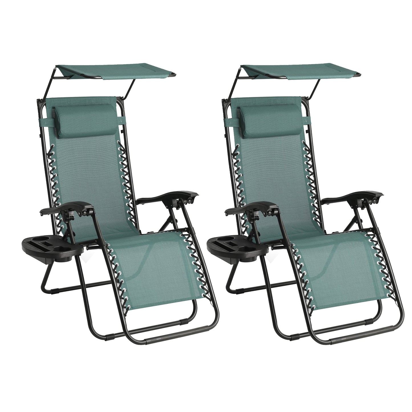 Straame Zero Gravity Chair with Canopy | Set of 2 | Heavy Duty Textoline