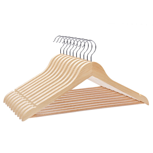 Straame Home | Strong Brown Wooden Coat Hangers made with Natural Wood