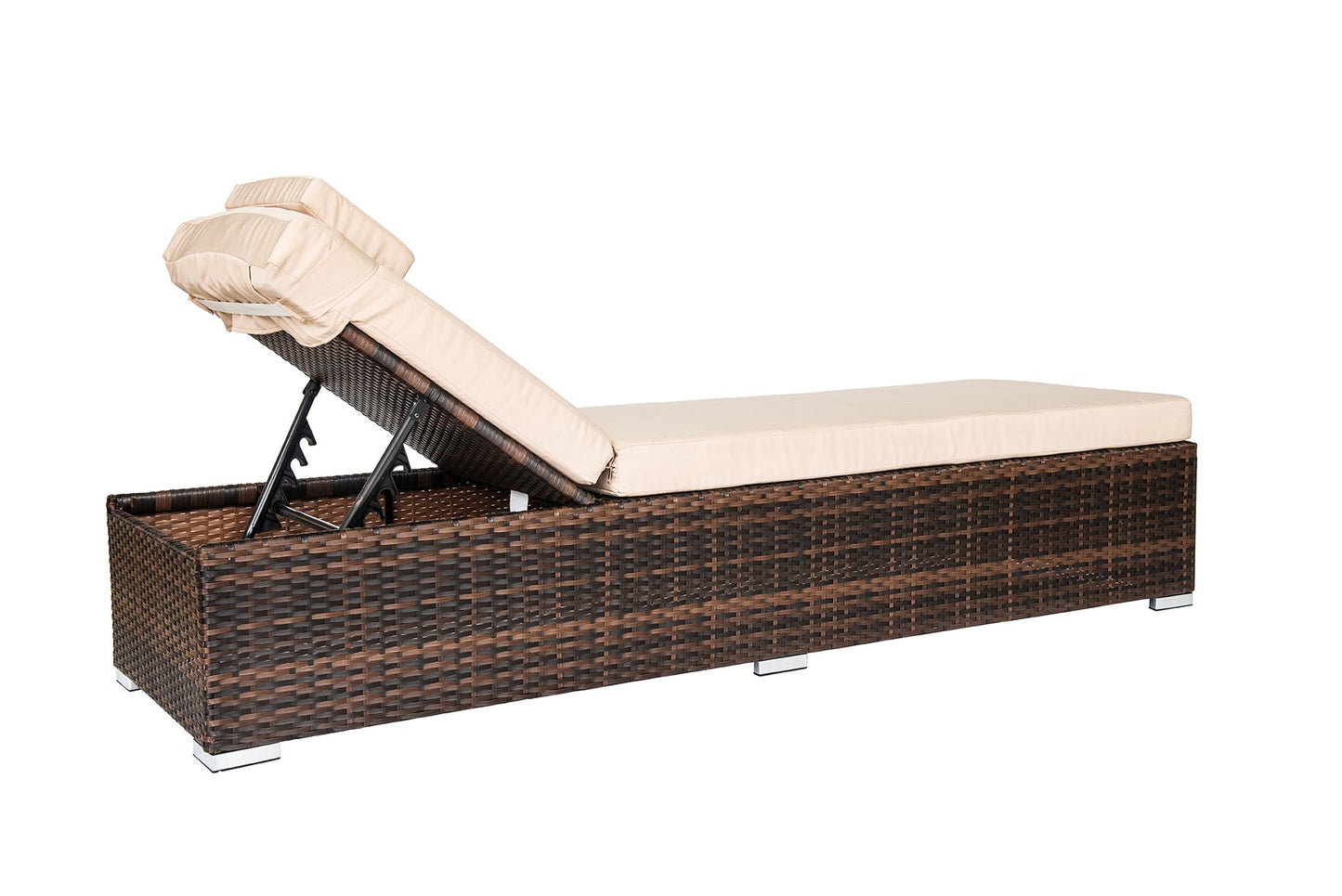 Straame Rattan Multi Position Sunbed, Reclining and Adjustable Height Backrest Capri